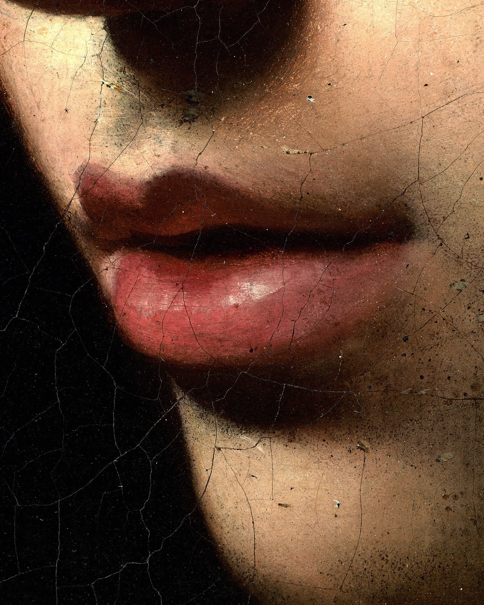 Carravagio, lips detail - art print