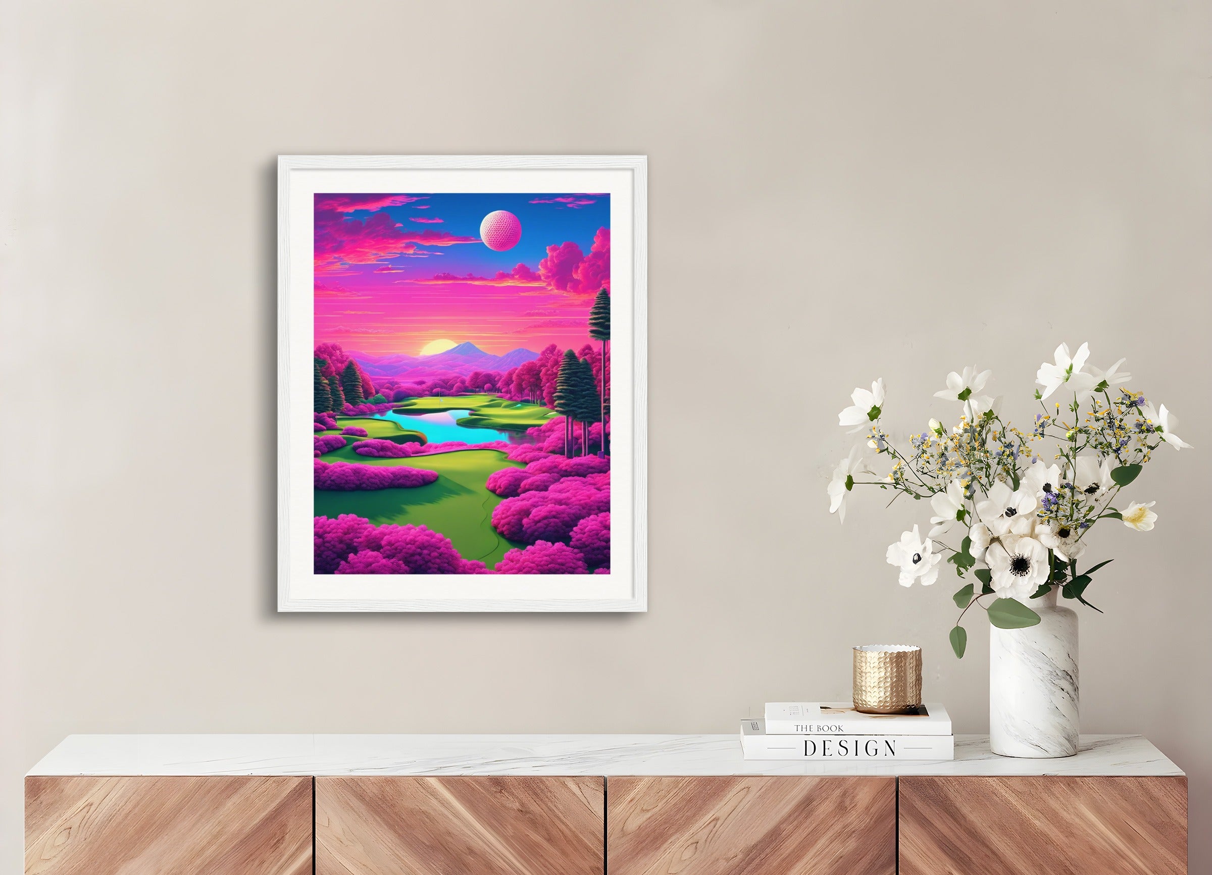 Poster with wood frame: Vaporwave,