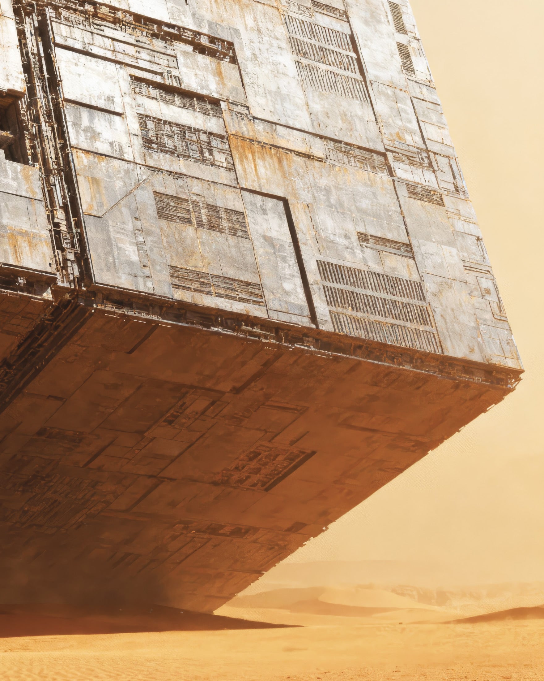 Estrutura Gigantesca no Deserto - Pôster Duna, Impressão de Arte de Areia Sci-Fi