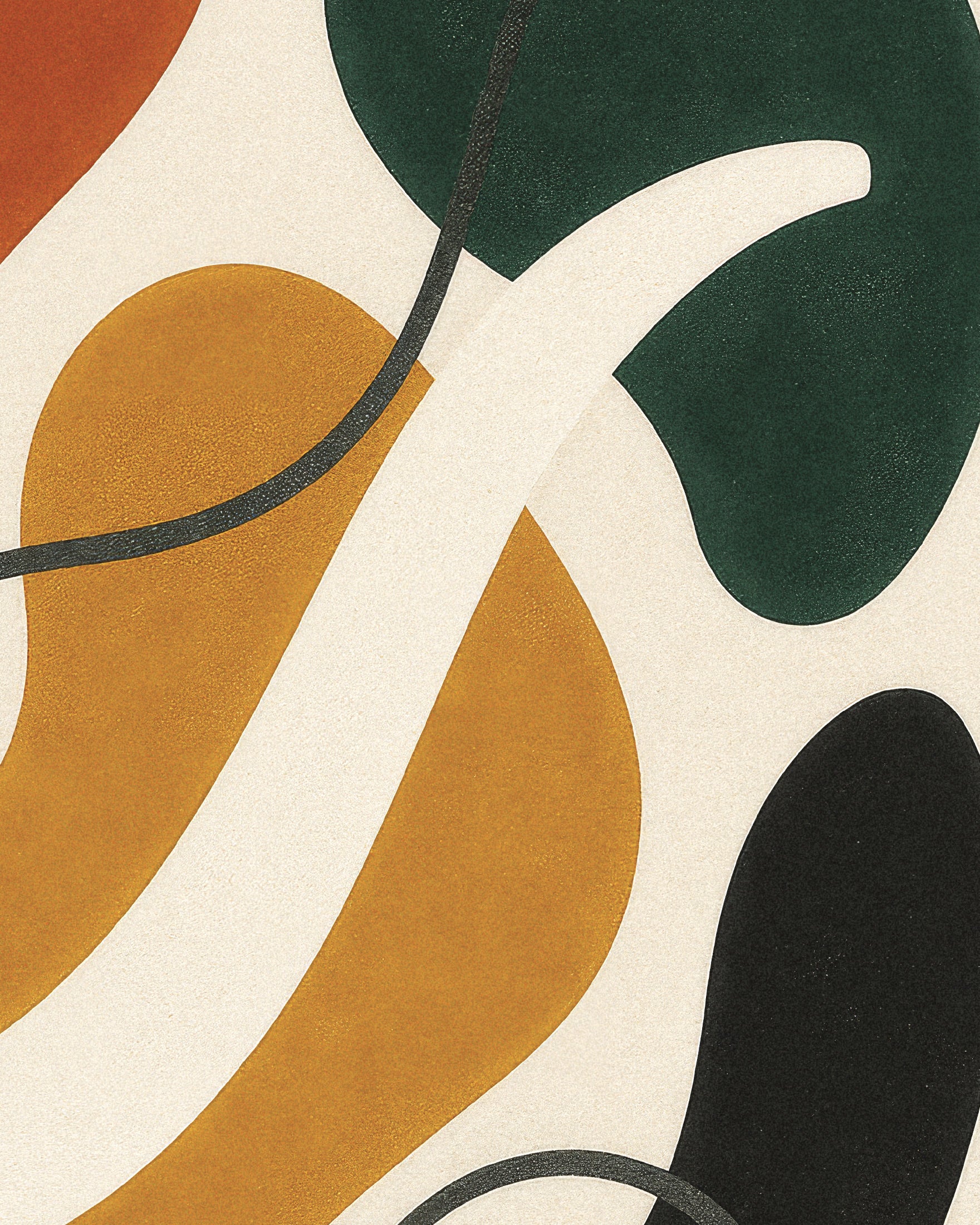 Inflections 02 – pôster abstrato colorido com formas orgânicas