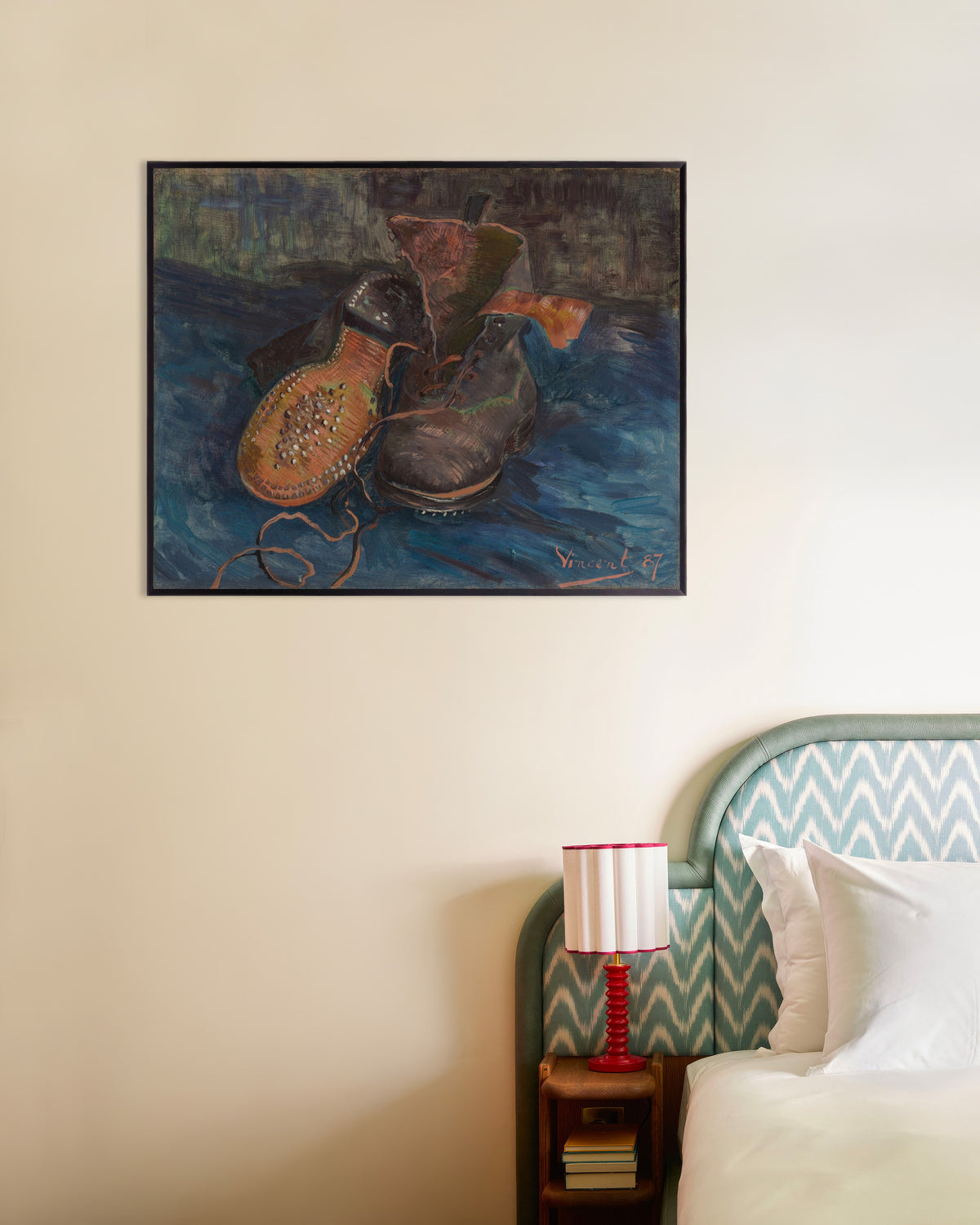 Poster de Um par de botas (1887), de Vincent van Gogh, com moldura de metal