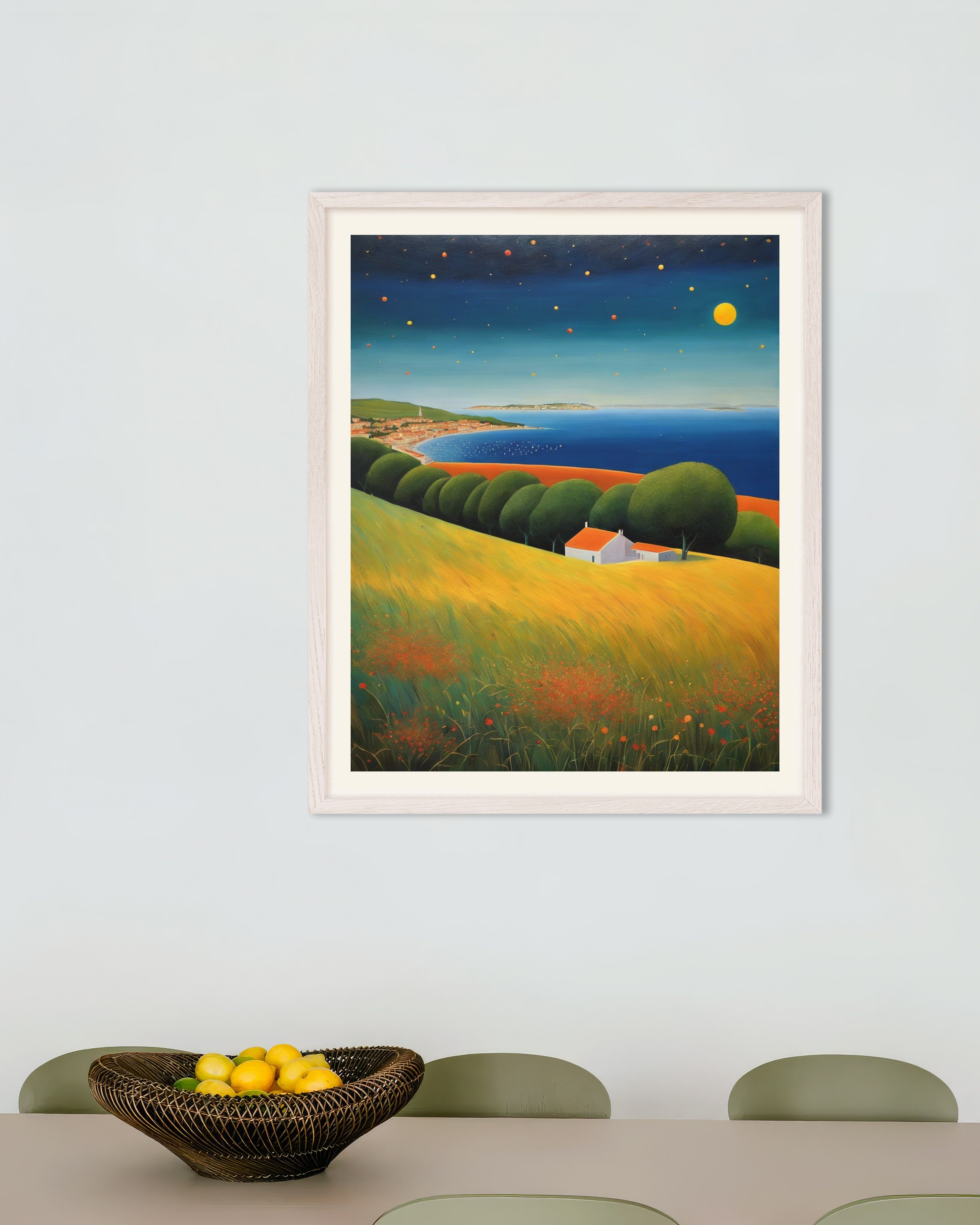 Poster of Abstract expressionism, the coast - Poster, with white wooden frame