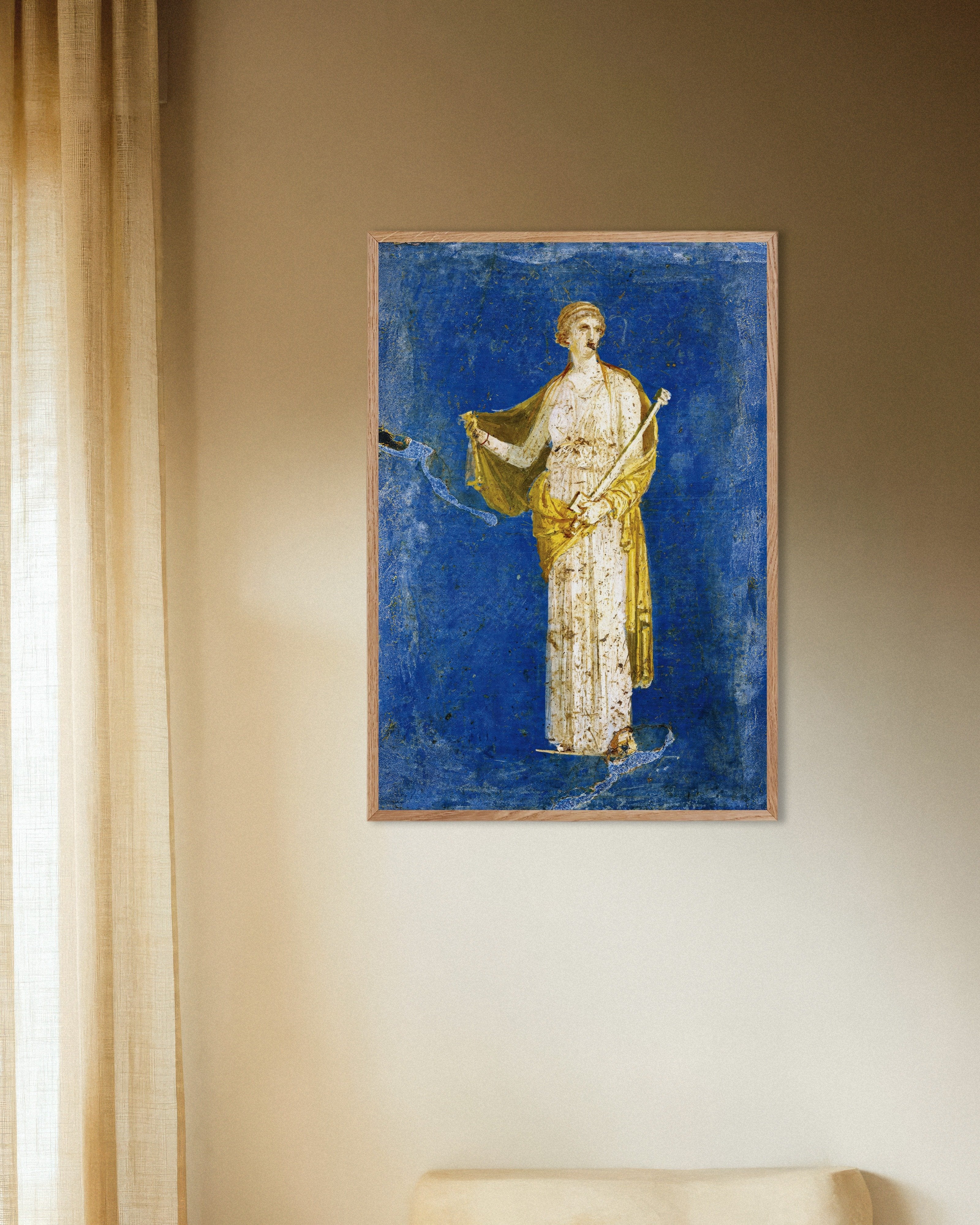 Poster of Ancient fresco of Medea, from Villa Arianna in Stabiae Poster, with natural wooden frame