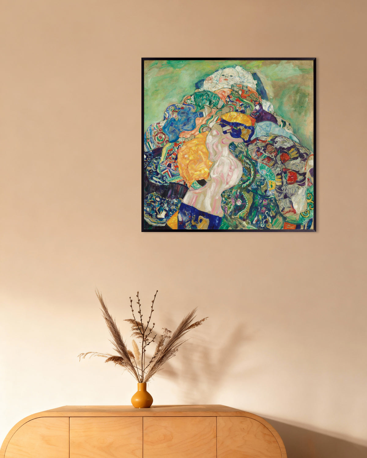 Poster Bebé (Berço) (1917–1918), de Gustav Klimt, com moldura de metal