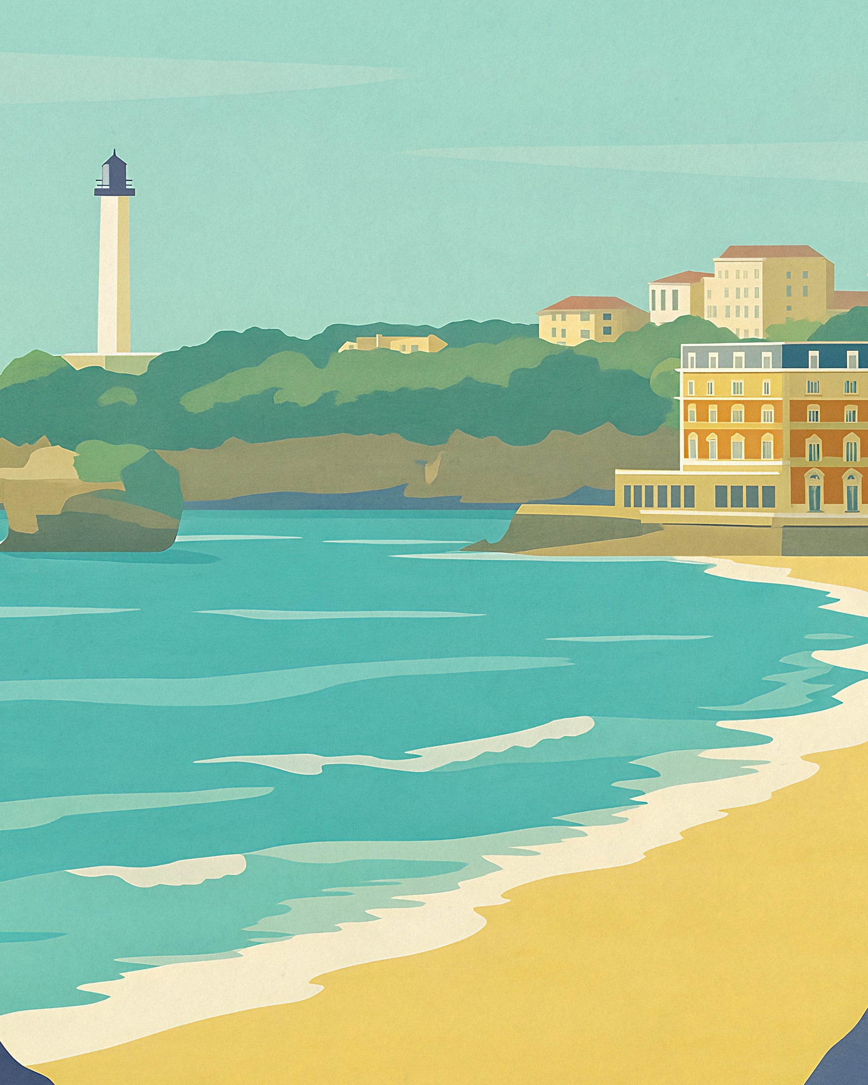 Pôster de Viagem Biarritz - Costa Basca Francesa