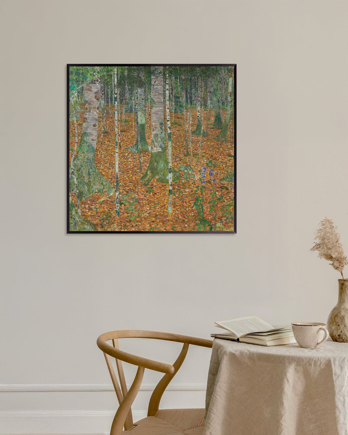 Poster Bosque de Bétulas (1903), de Gustav Klimt, com moldura de metal