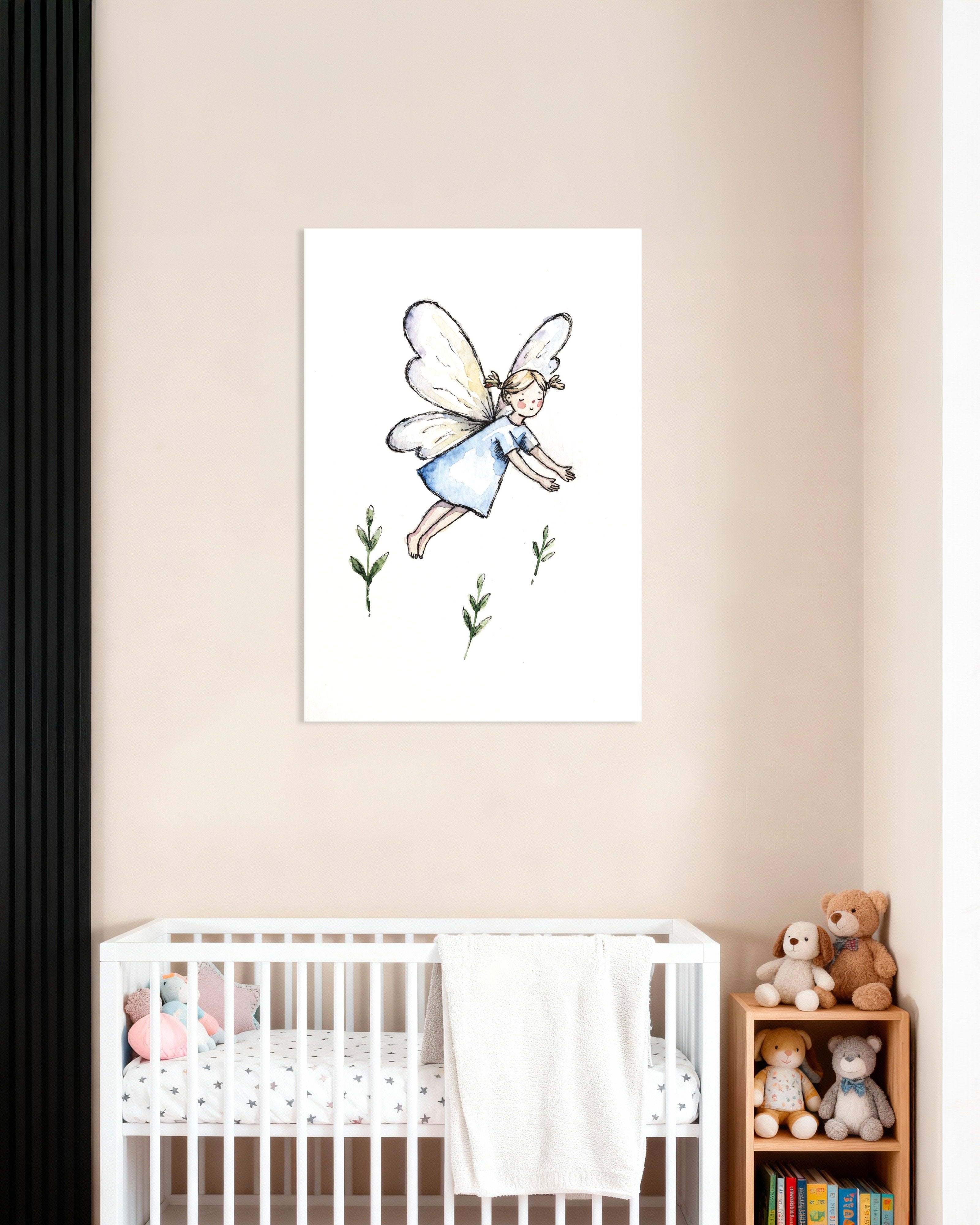 Poster of Blue Dress Fairy - Watercolor Art Print