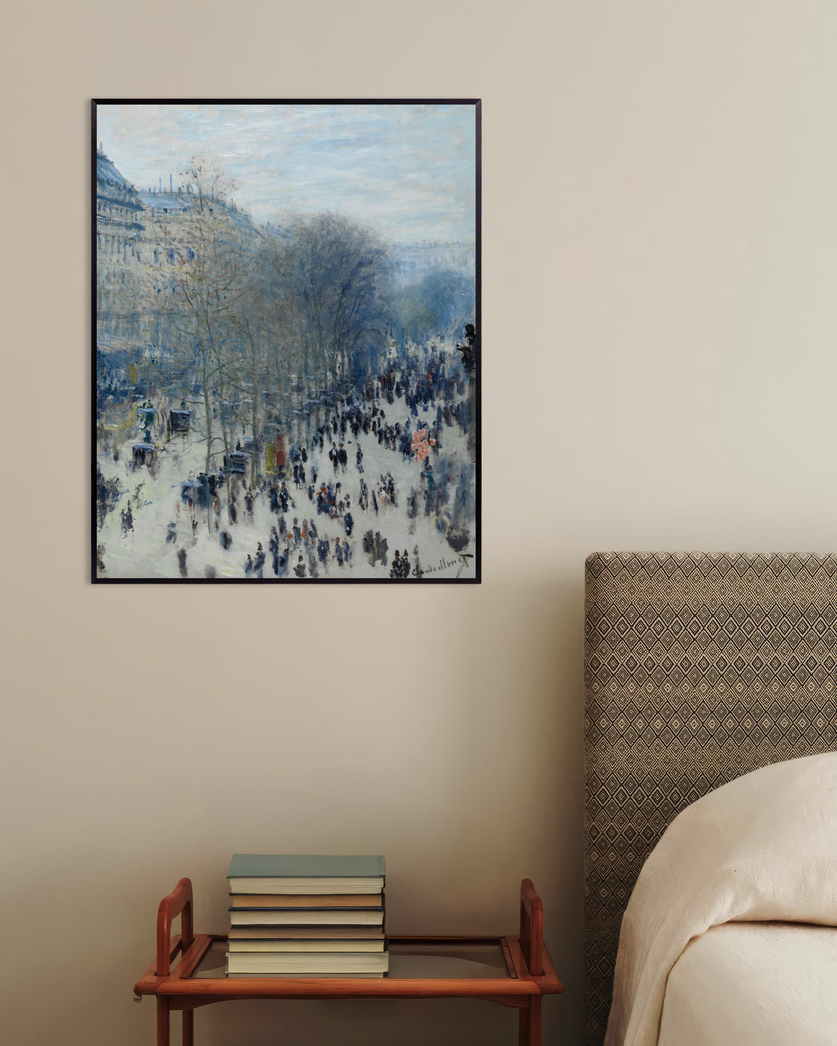 Poster Boulevard des Capucines (1873–1874), de Claude Monet, com moldura de metal