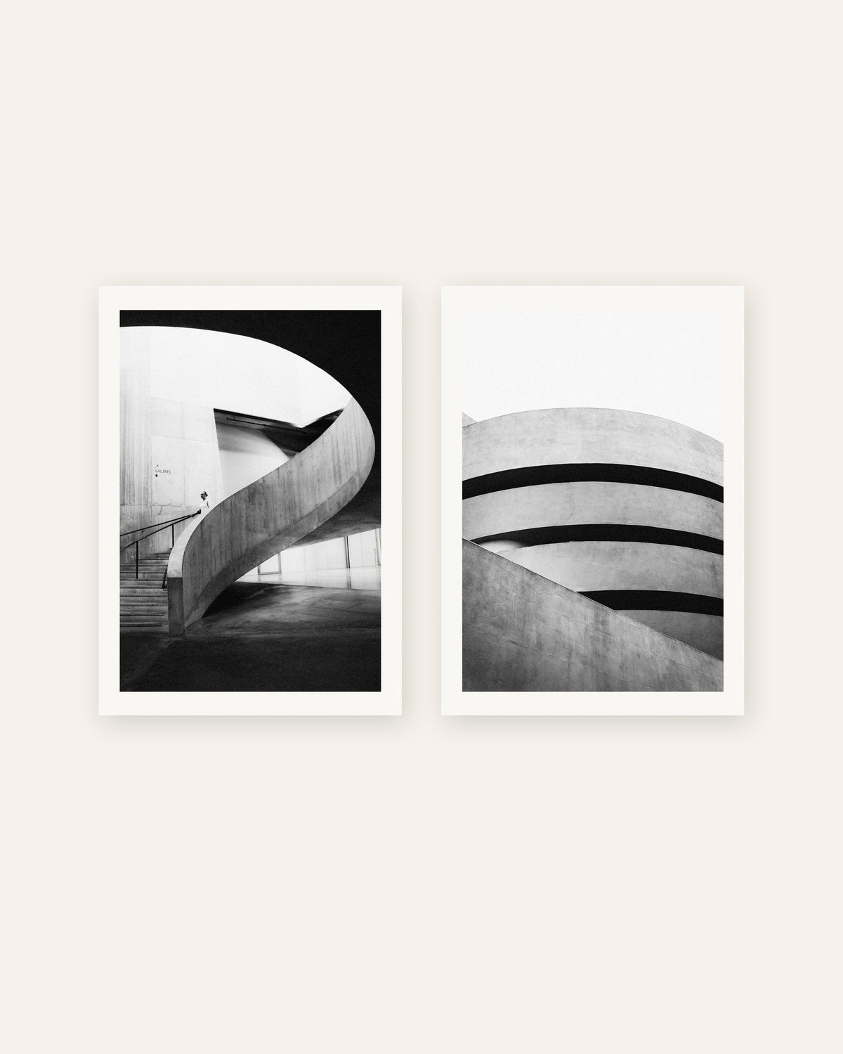 Posters brutalistas, conjunto de 2: curvas de betão, sem moldura