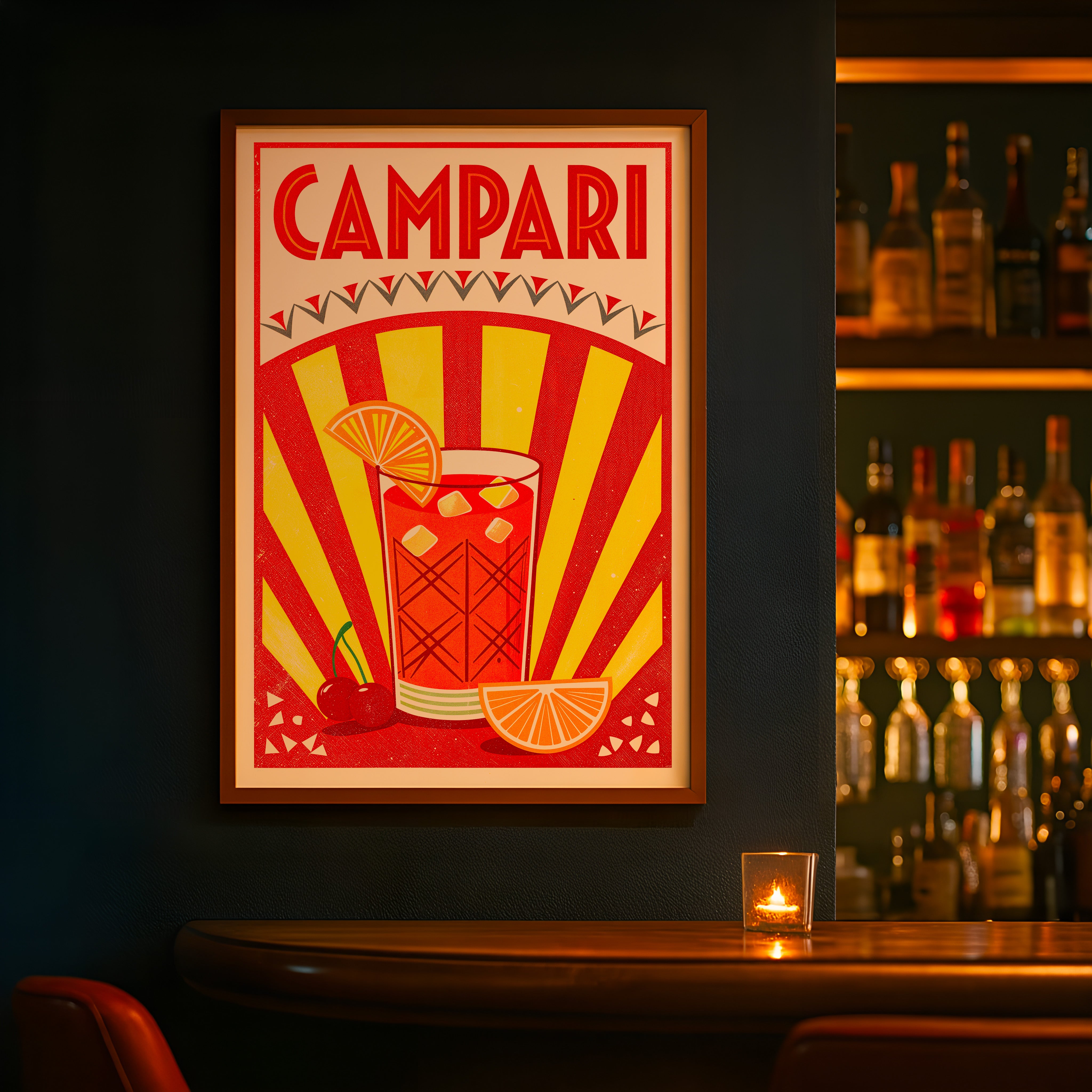 Pôster de Coquetel Campari - Aperitivo Italiano Retrô