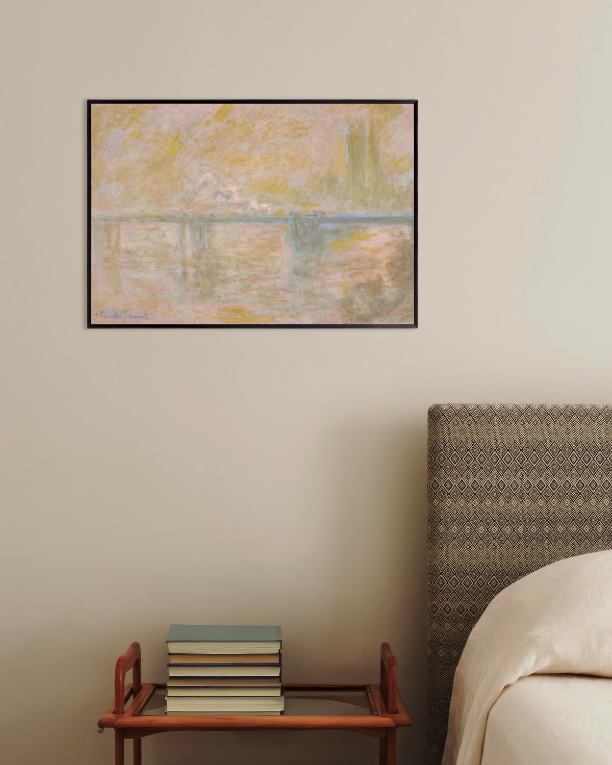 Poster A Ponte de Charing Cross, Londres (c. 1902), de Claude Monet, com moldura de metal
