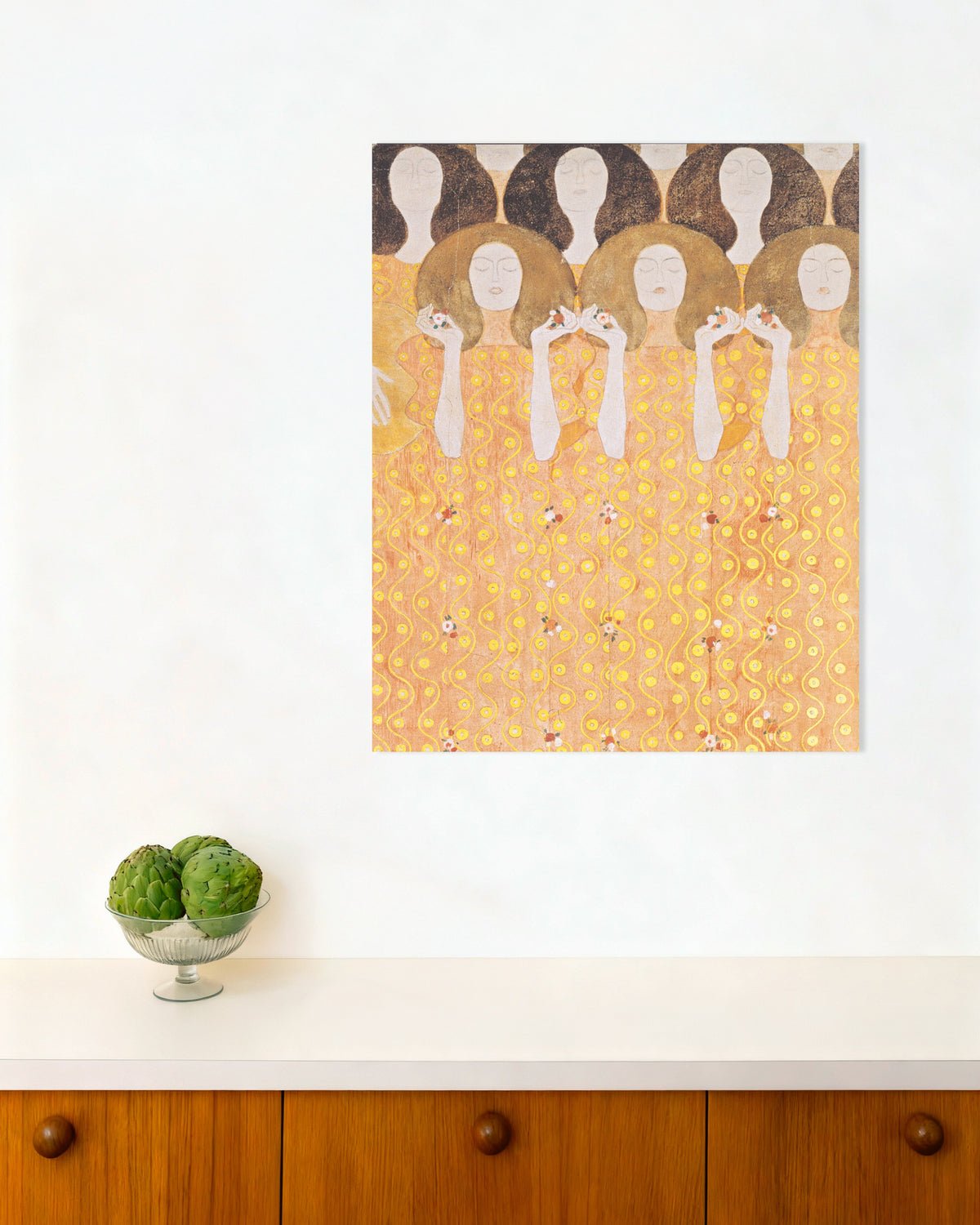 Poster Coro dos Anjos do Paraíso, Friso de Beethoven (1902), de Gustav Klimt