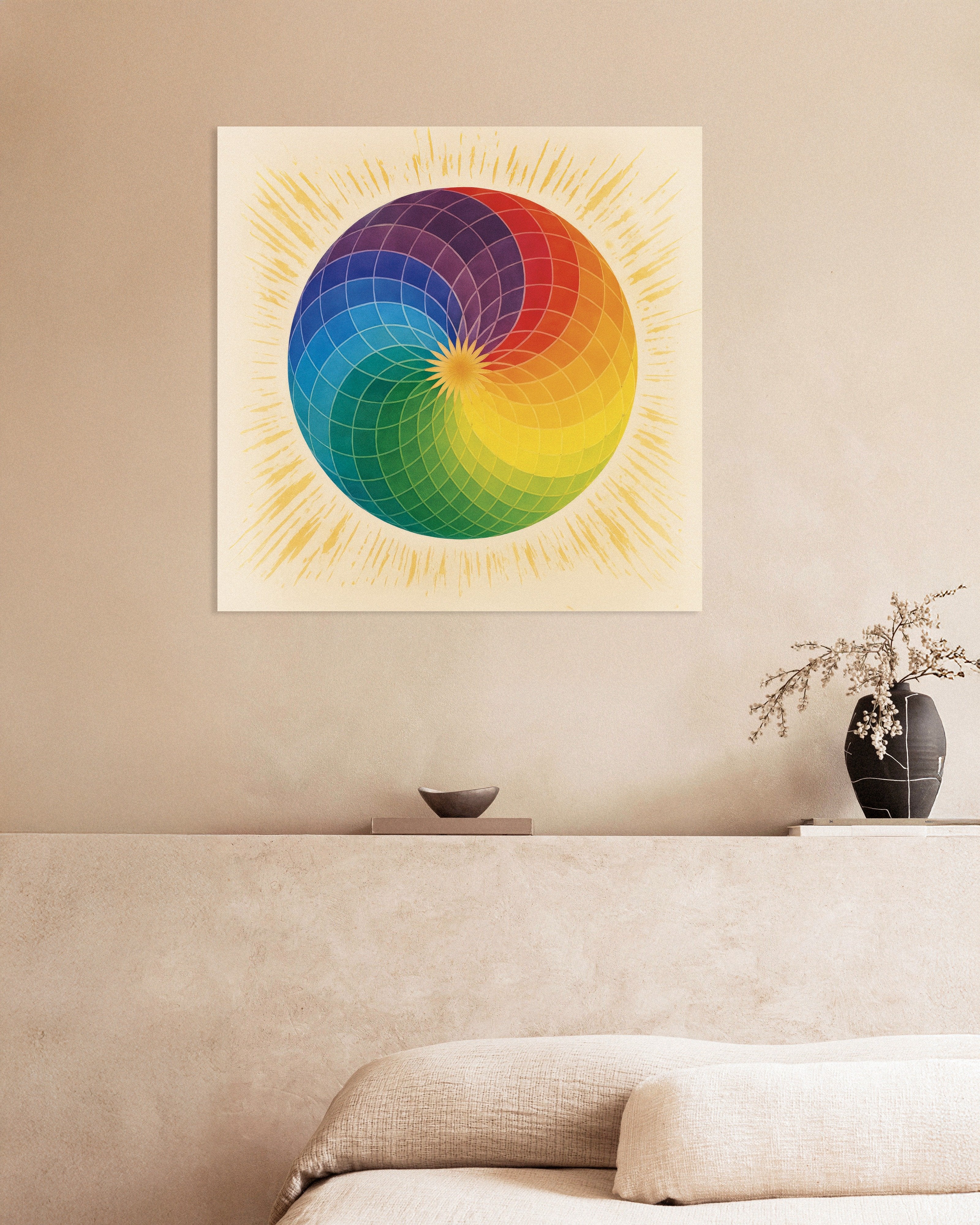 Poster of Color wheel mandala art print