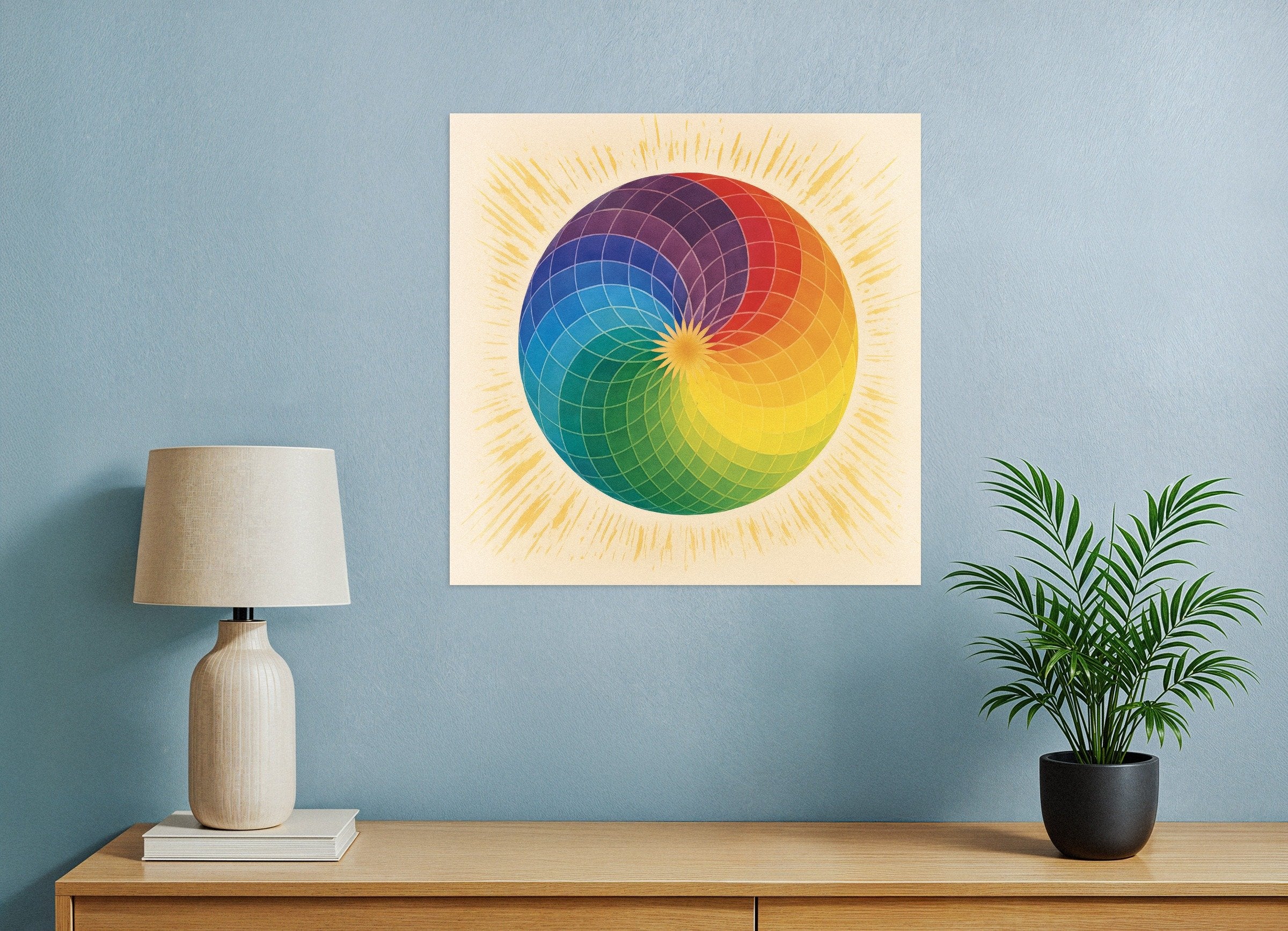 Poster of Color wheel mandala art print