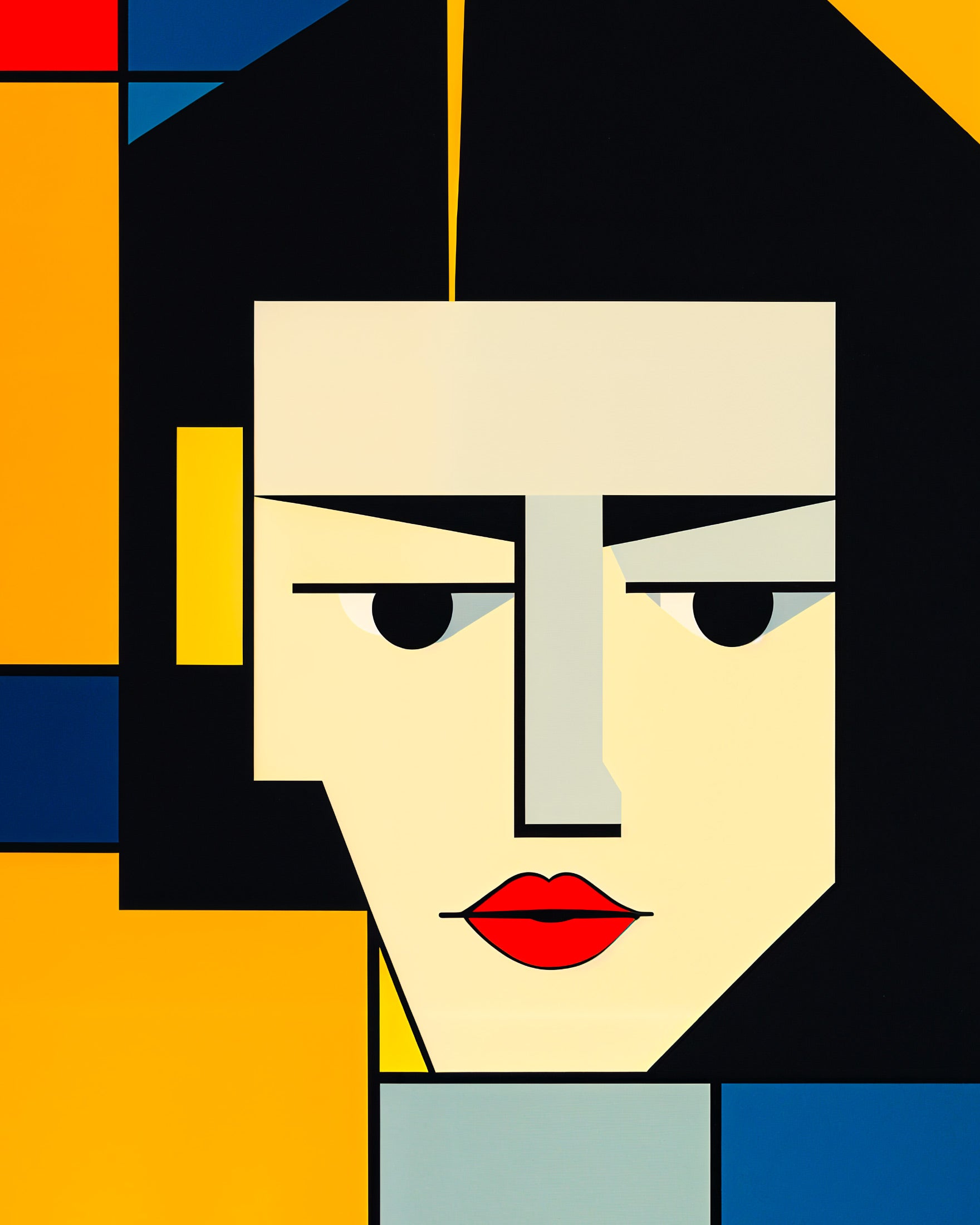 De Stijl, retrato de Justine - Poster