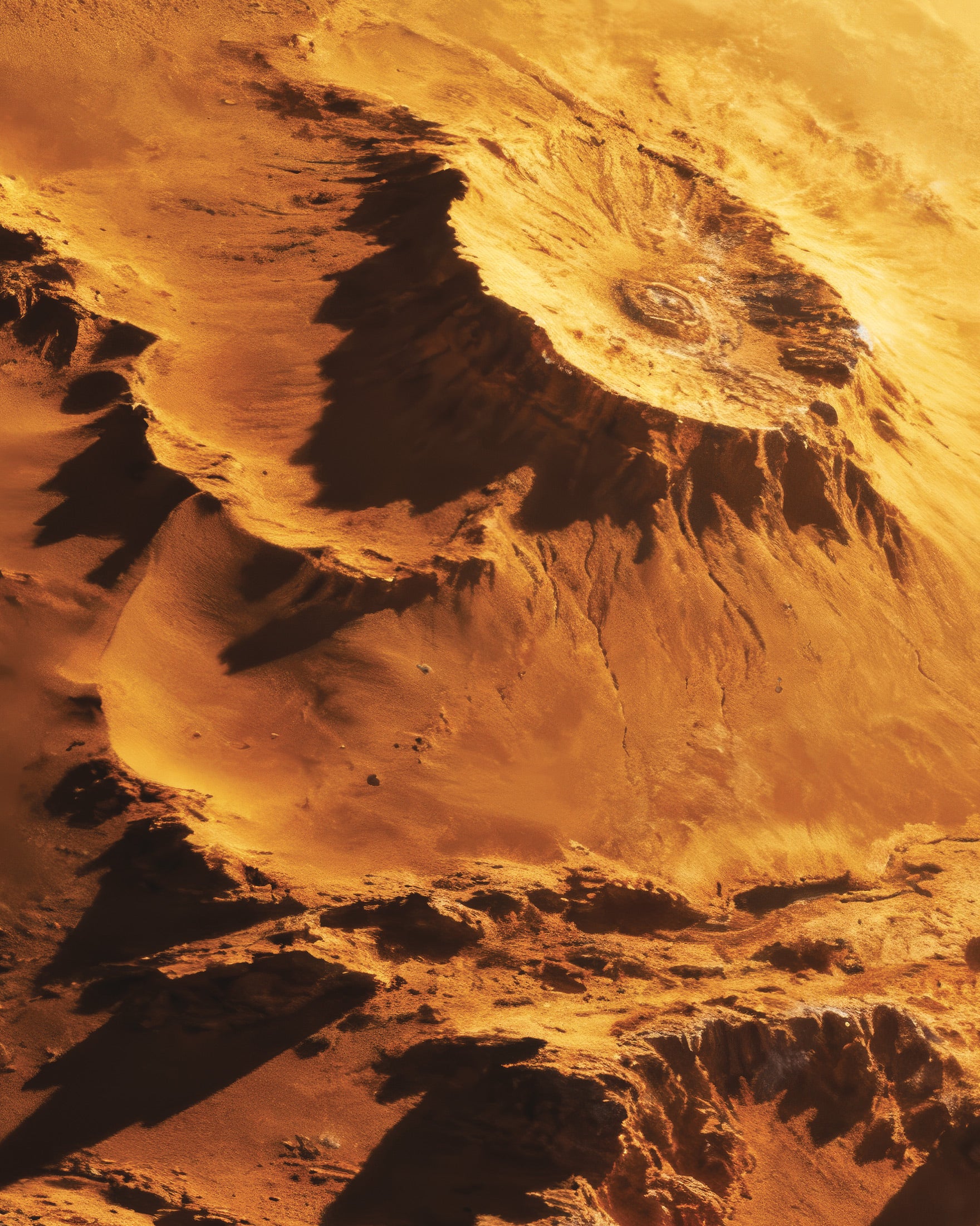 Pôster Planeta Dourado, Impressões de Arte Mundo Desértico de Ficção Científica