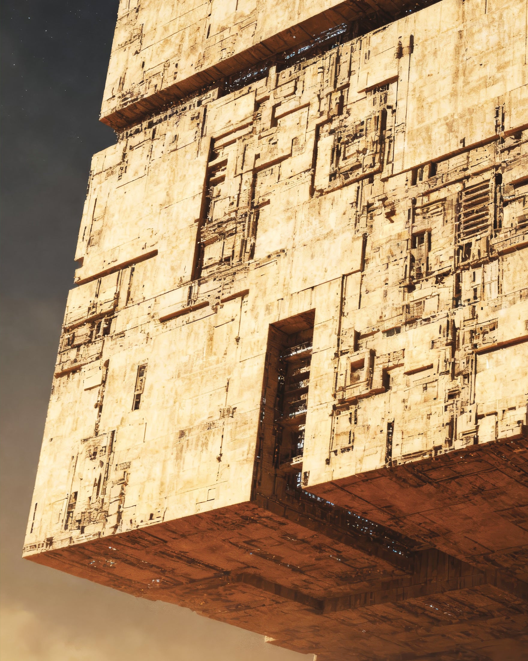 Cubo Desértico Colossal, Duna, Megastrutura Sci-Fi Impressões de Arte Poster