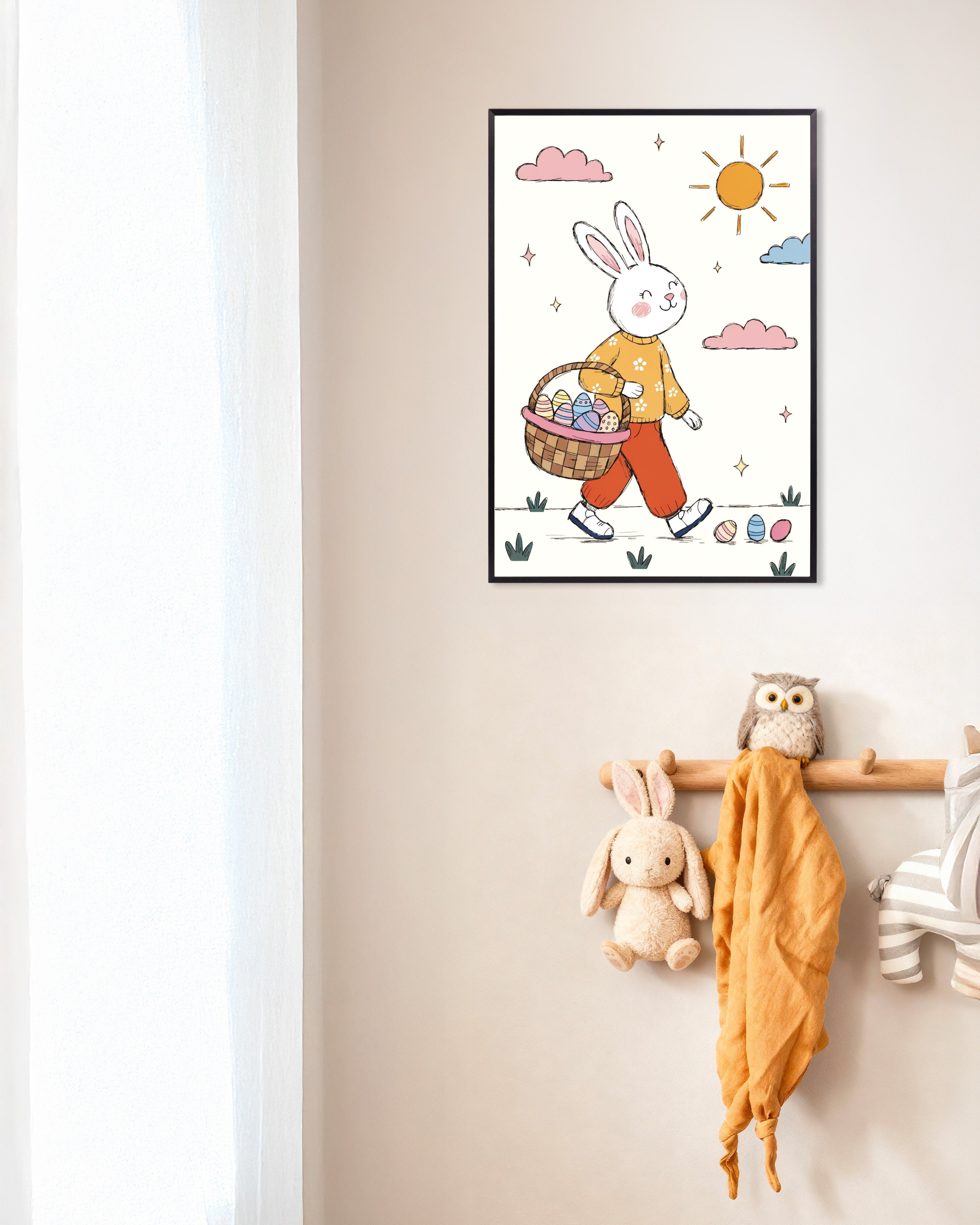 Poster of Easter Bunny Stroll Poster, with metal frame
