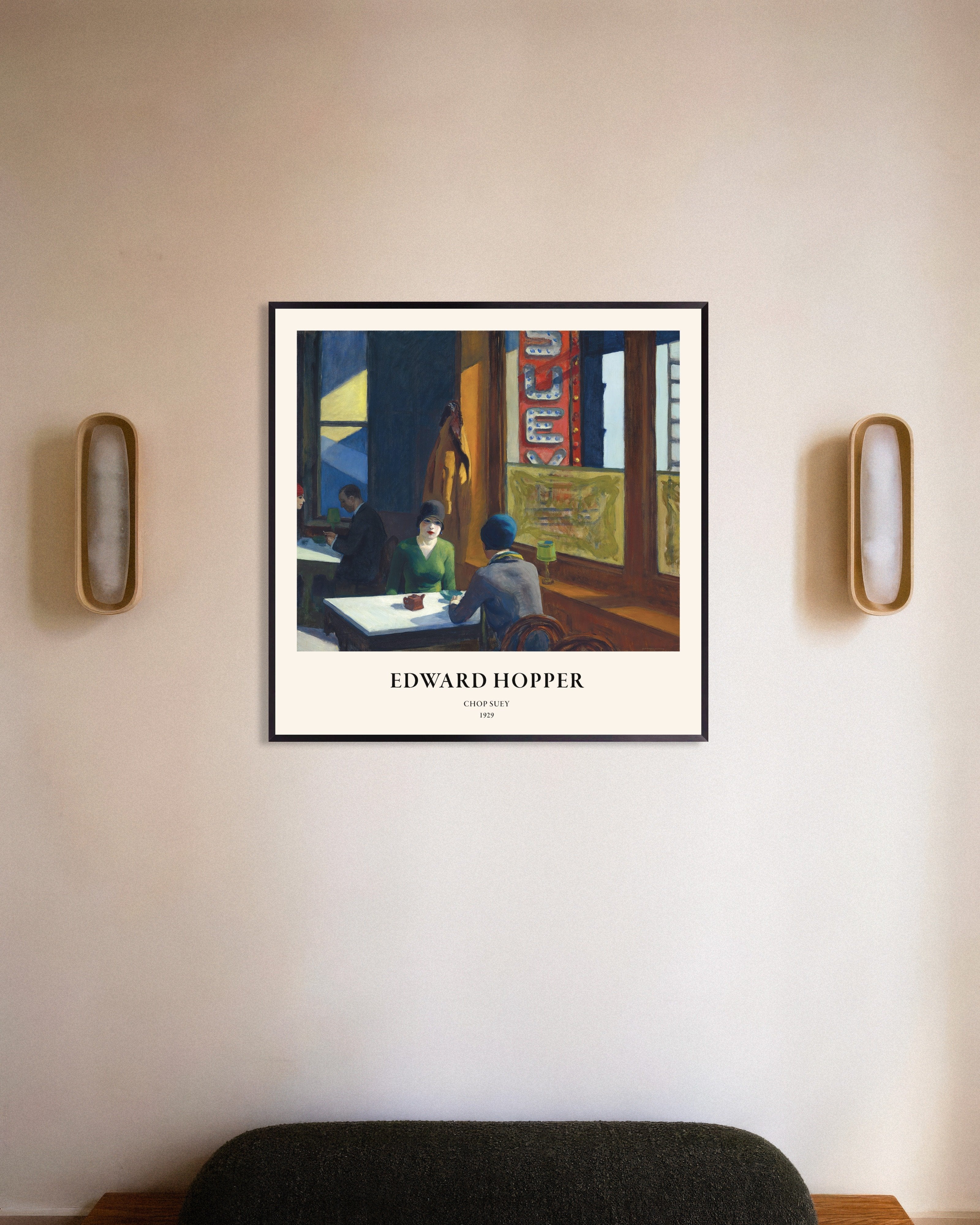 Poster of Edward Hopper Chop Suey art print, with metal frame