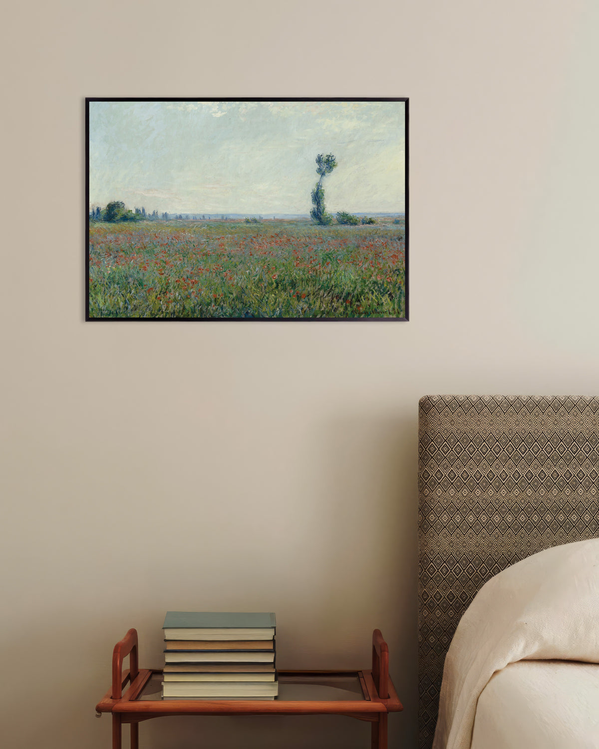 Poster Campo de Papoilas, de Claude Monet, com moldura de metal