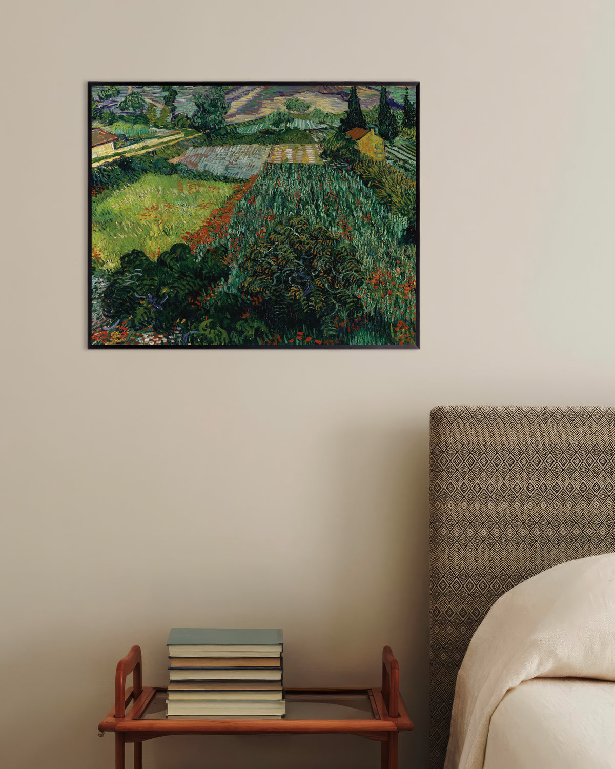 Poster de Campo com papoilas (1889), de Vincent van Gogh, com moldura de metal