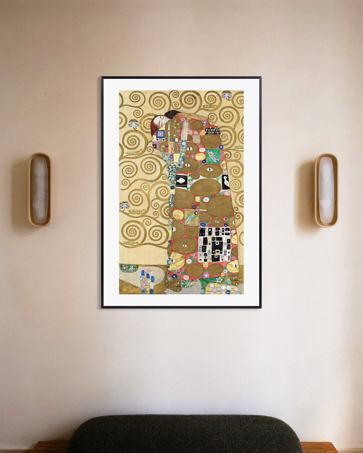 Poster de Realização, Friso Stoclet (1910–1911), de Gustav Klimt, com moldura metálica
