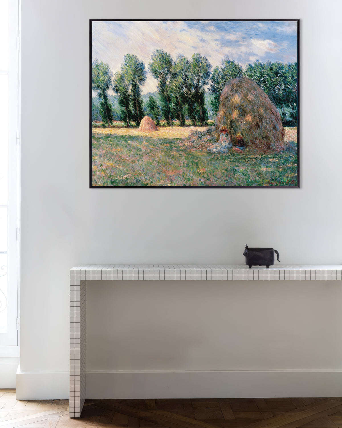 Poster Medas de Feno (1885), de Claude Monet, com moldura de metal