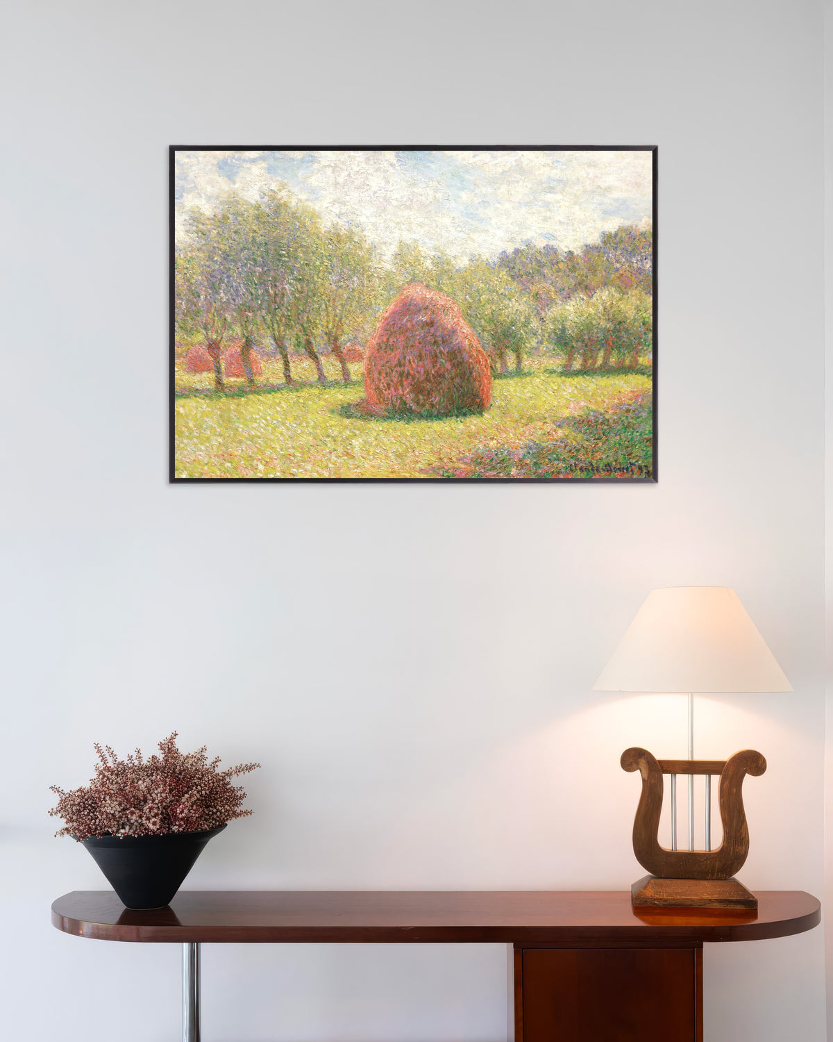 Poster Medas em Giverny (1893), de Claude Monet, com moldura de metal