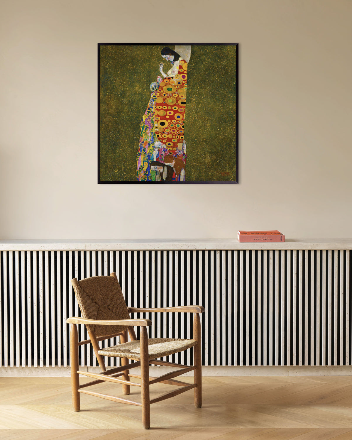 Poster A Esperança II (1907–1908), de Gustav Klimt, com moldura de metal