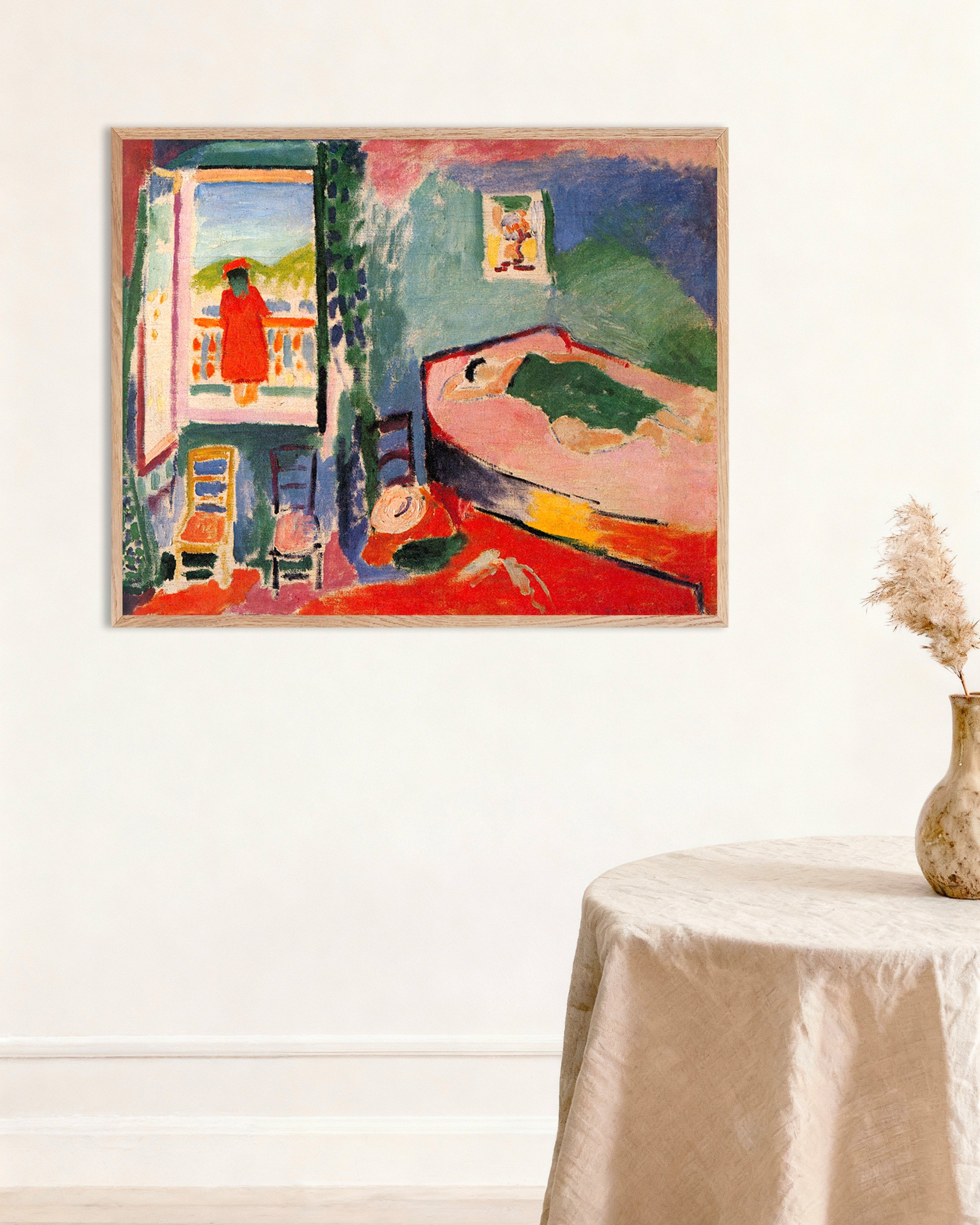 Poster of Interior at Collioure (1905) by Henri Matisse, with natural wooden frame