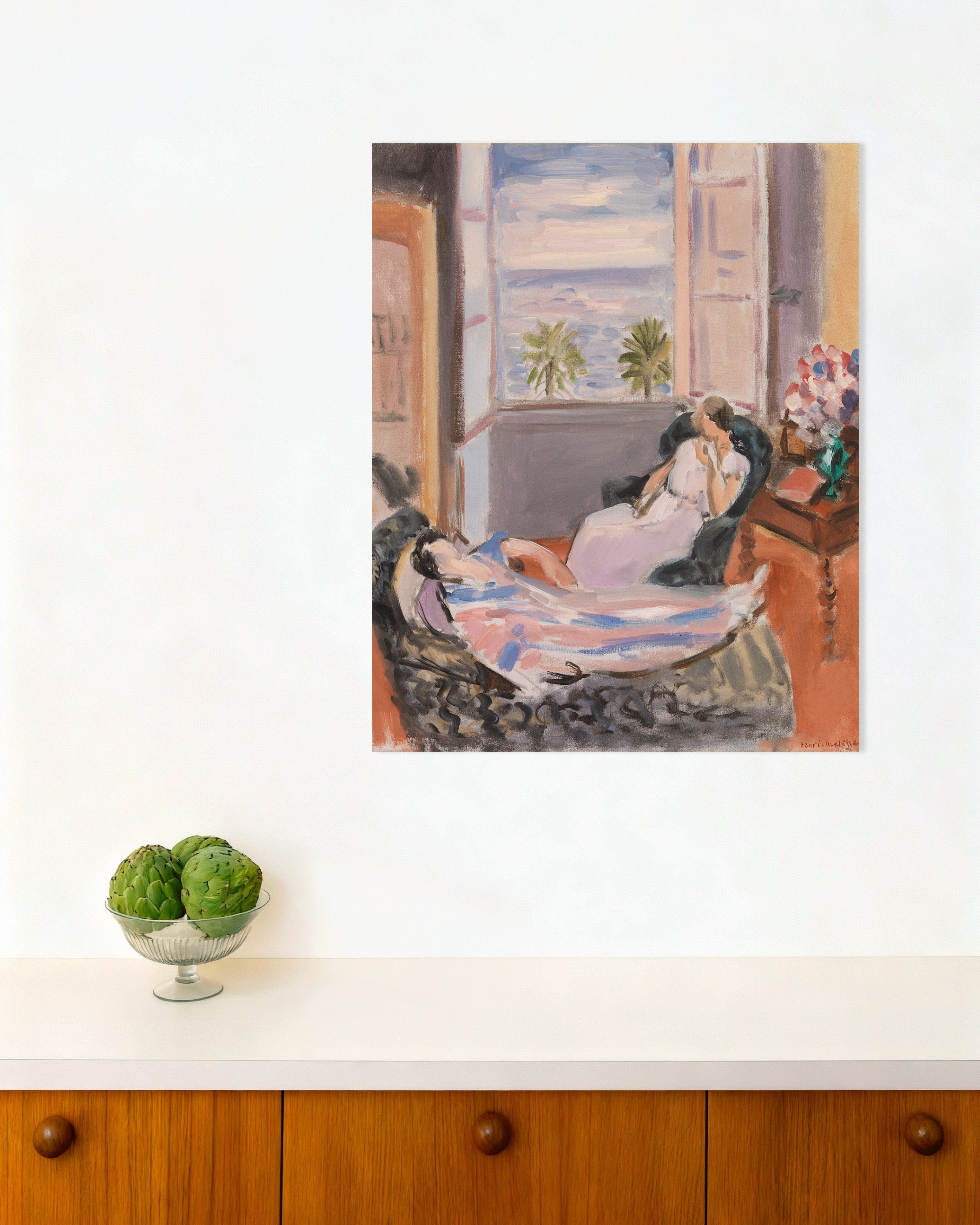 Poster of Interior with two figures, open window (1921-1922) by Henri Matisse