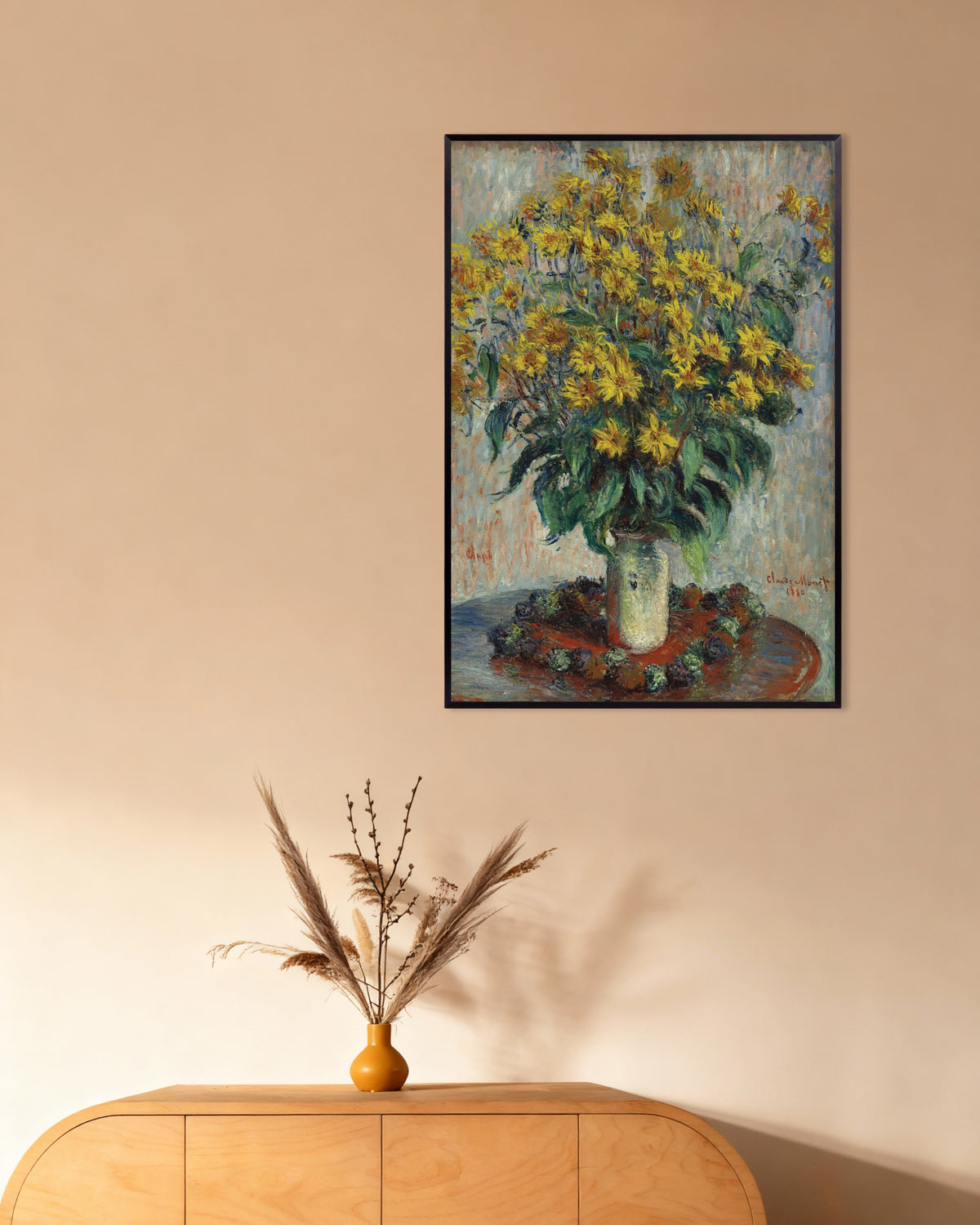 Poster Flores de Tupinambo (1880), de Claude Monet, com moldura de metal