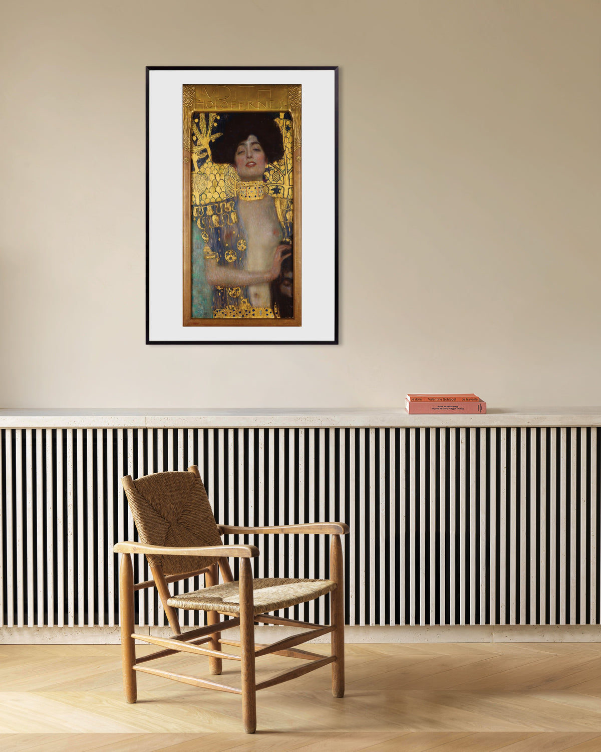 Poster Judite I (1901), de Gustav Klimt, com moldura de metal