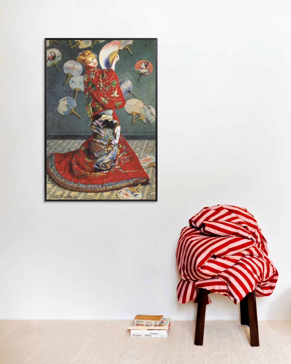 Poster A Japonesa, Camille Monet em Traje Japonês (1876), de Claude Monet, com moldura de metal