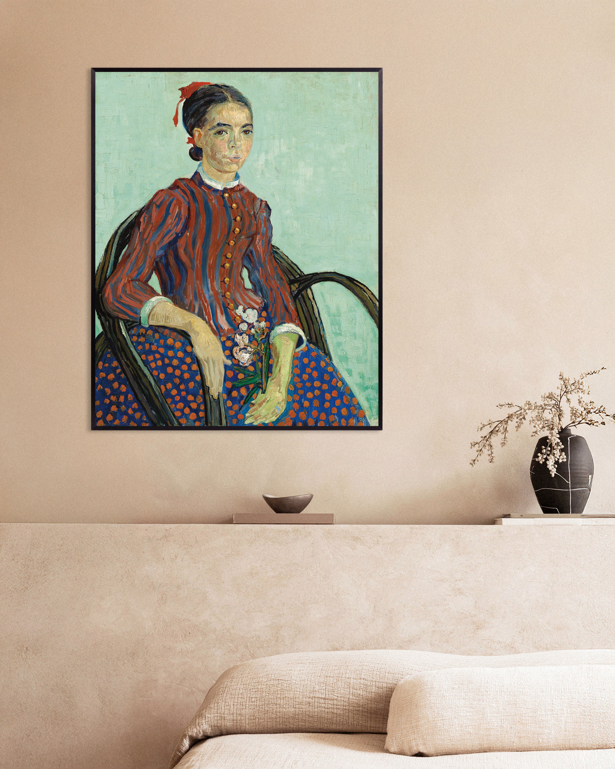 Poster de La Mousmé (1888), de Vincent van Gogh, com moldura metálica