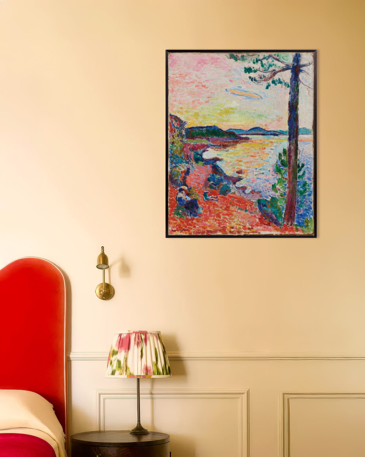 Poster de Le Goûter, O Golfo de Saint-Tropez (1904), de Henri Matisse, com moldura metálica