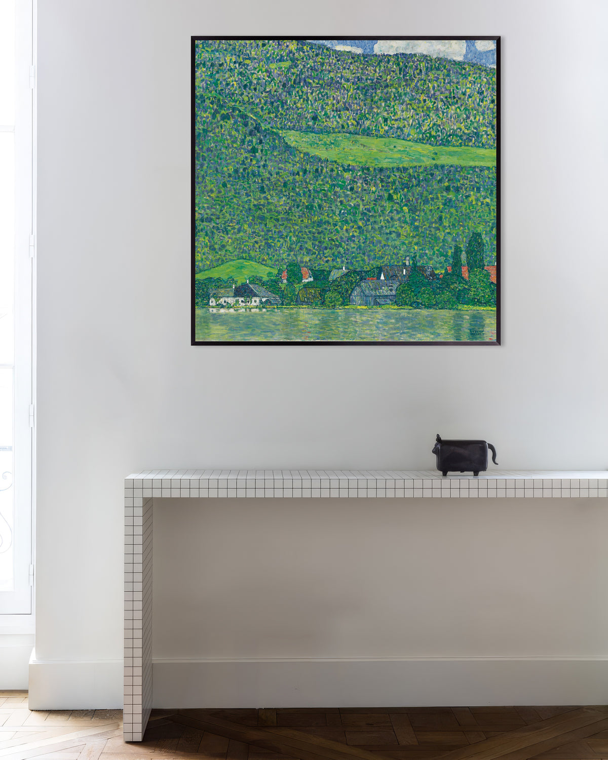 Poster Litzlberg no Attersee (1914–1915), de Gustav Klimt, com moldura metálica