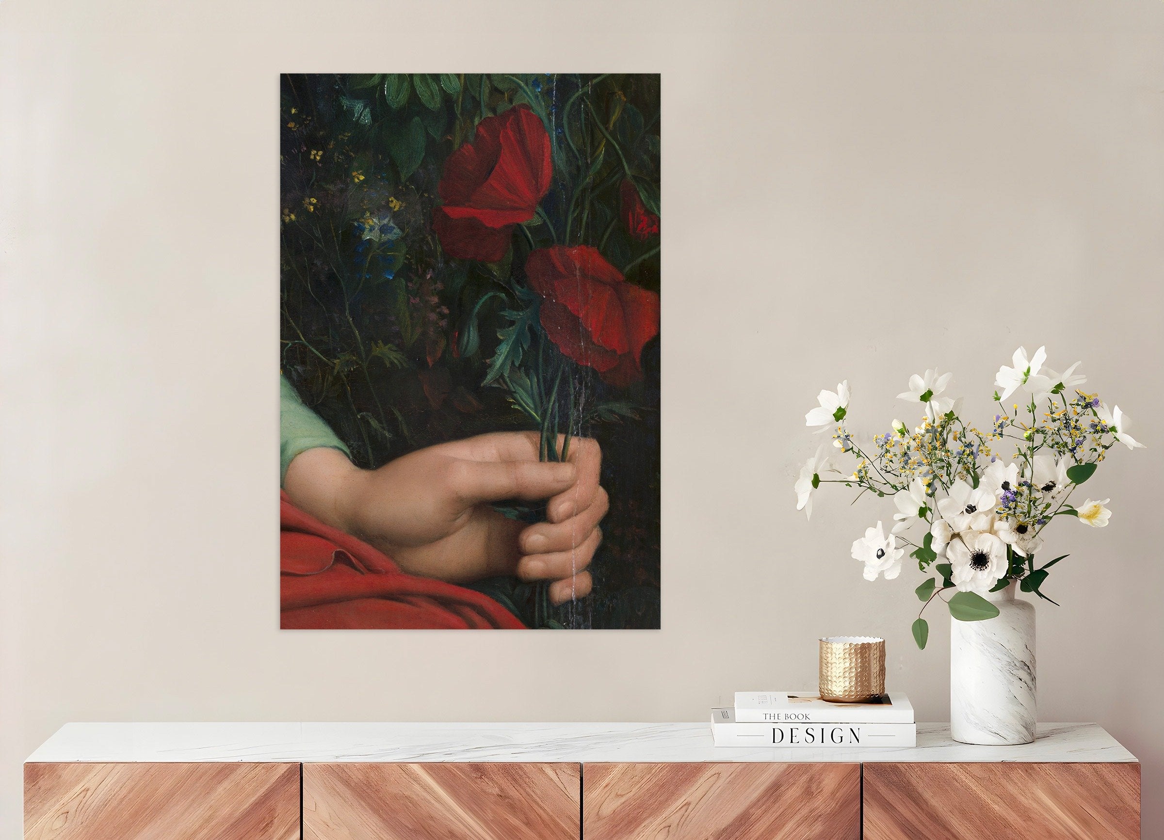 Poster of Louis Janmot "Fleur des Champs" Hand Detail - Poppies Art Print