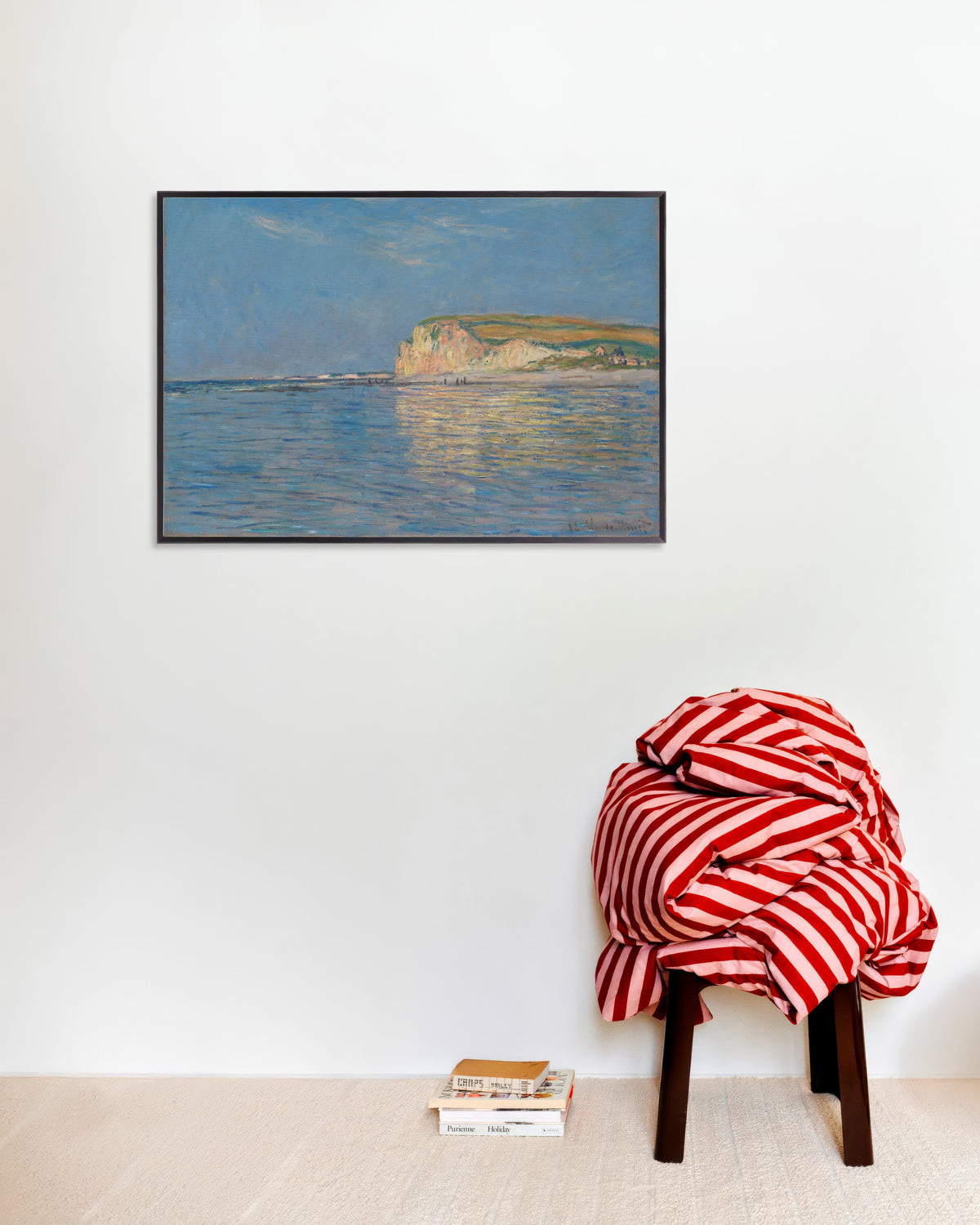 Poster Maré Baixa em Pourville, perto de Dieppe (1882), de Claude Monet, com moldura de metal