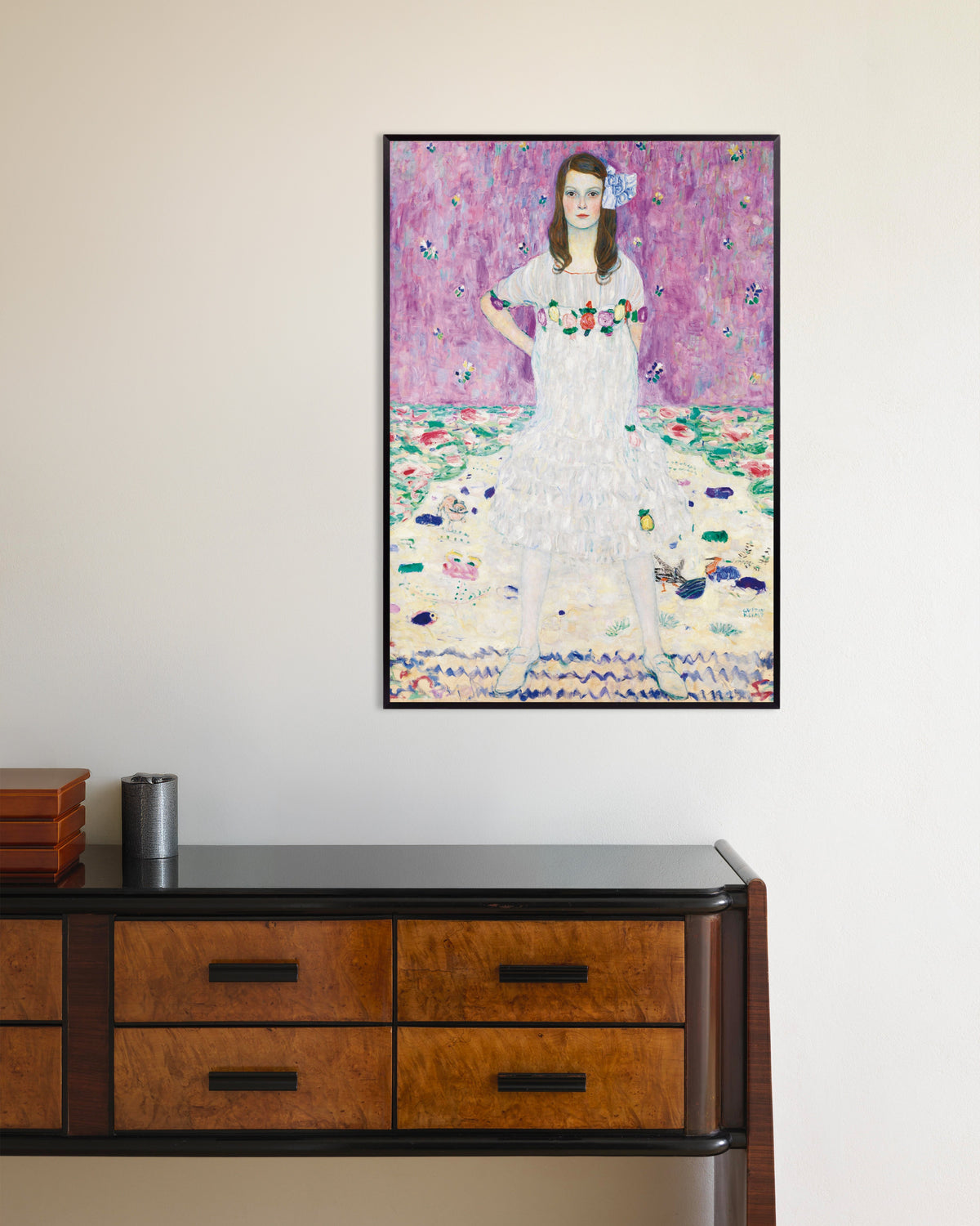 Poster Mäda Primavesi (1912–1913), de Gustav Klimt, com moldura de metal
