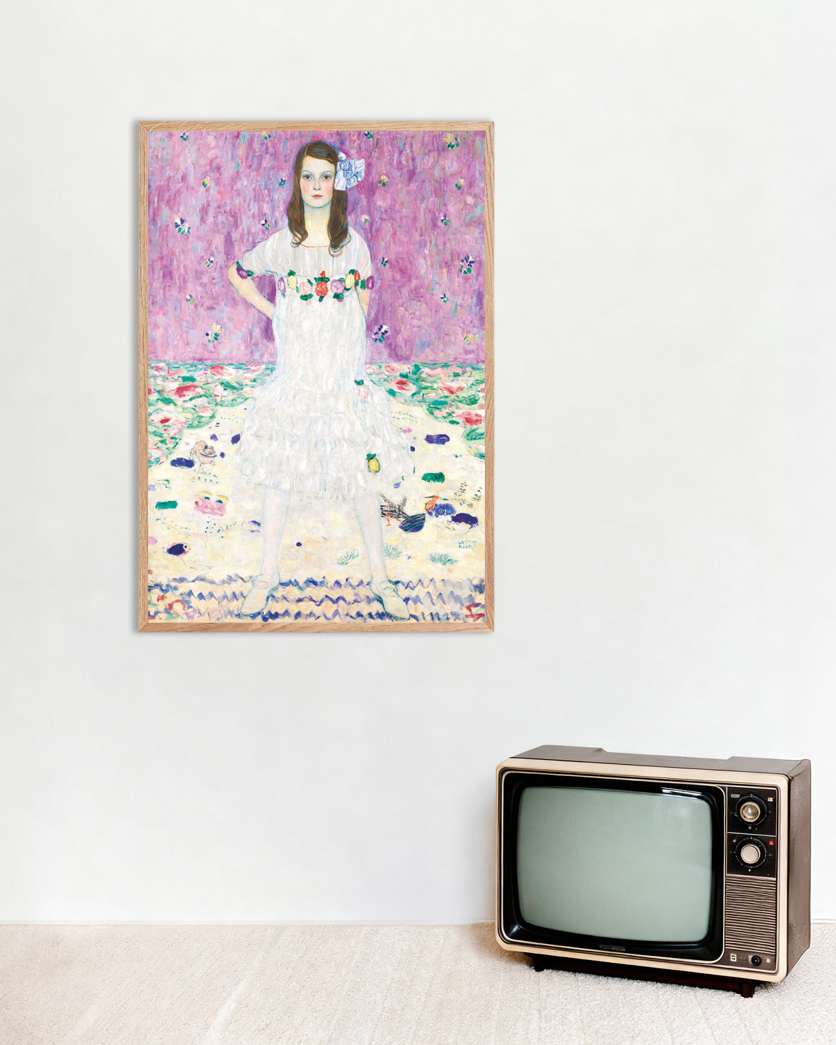 Poster Mäda Primavesi (1912–1913), de Gustav Klimt, com moldura de madeira natural