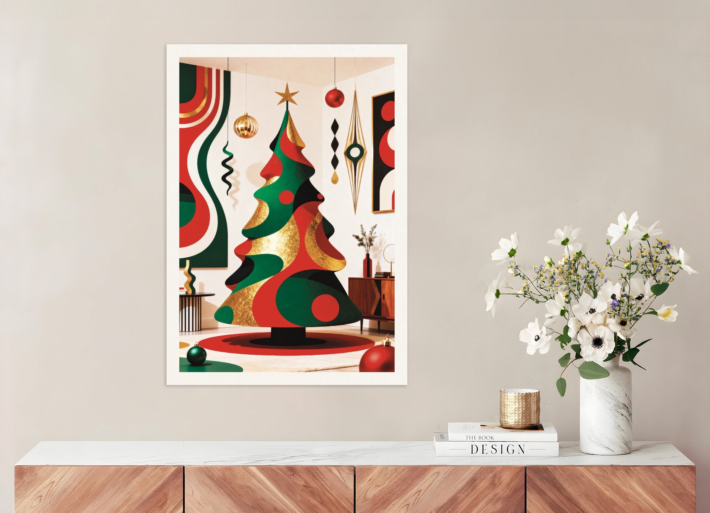 Poster of Modern design Christmas tree poster