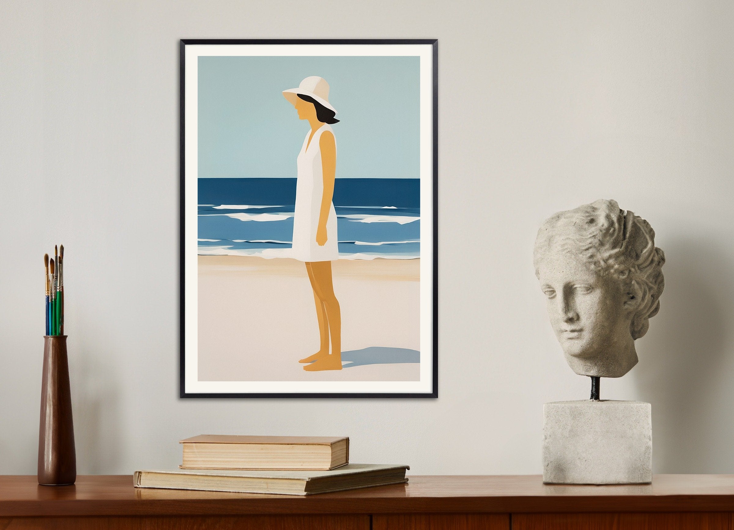 Poster of Octavia Beach Portrait - Elegant Coastal Art Print, with metal frame