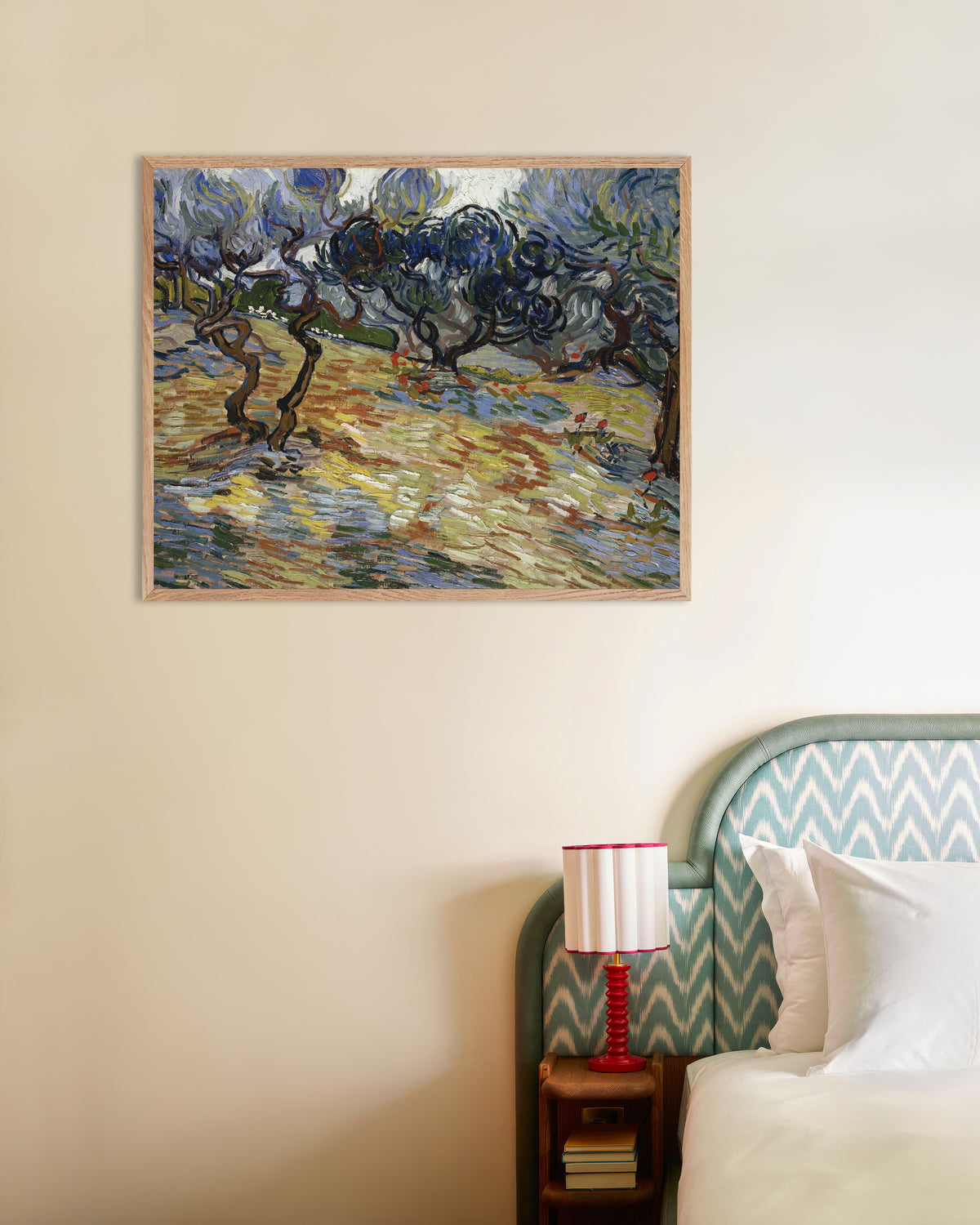 Poster Oliveiras (1889), de Vincent van Gogh, com moldura de madeira natural