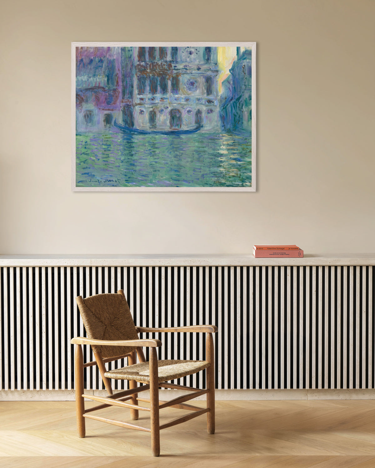 Poster O Palácio Dario (1908), de Claude Monet, com moldura de madeira branca
