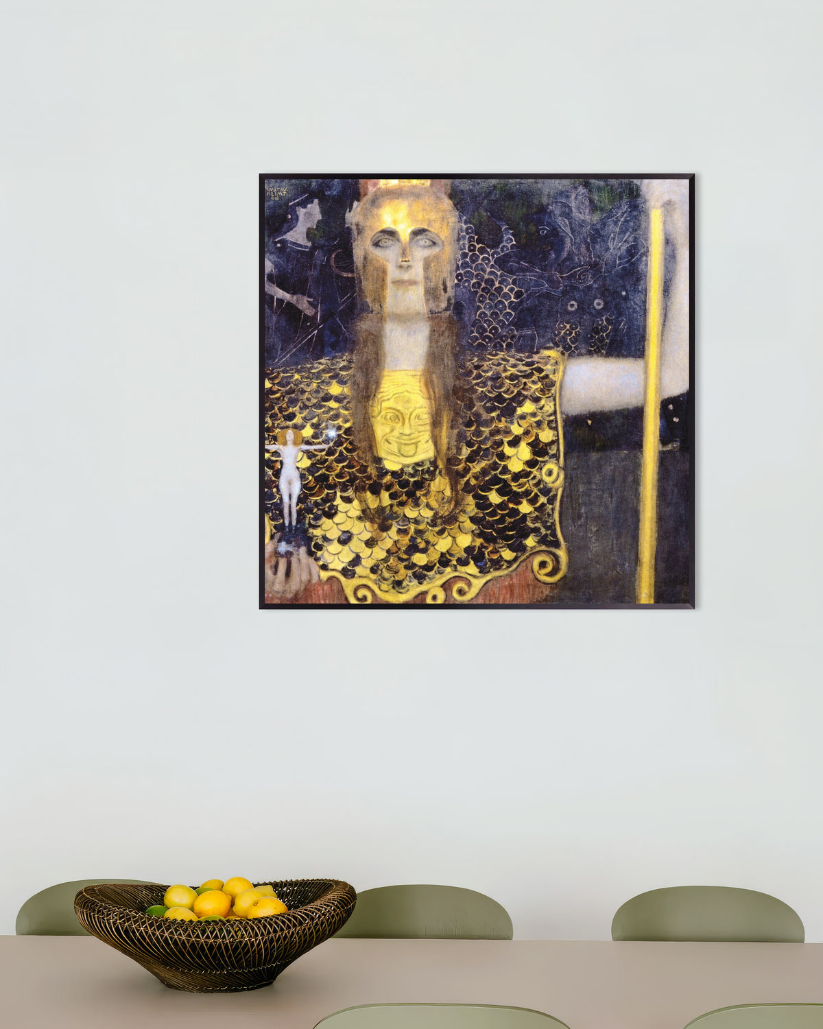 Poster Pallas Athena (1898), de Gustav Klimt, com moldura metálica