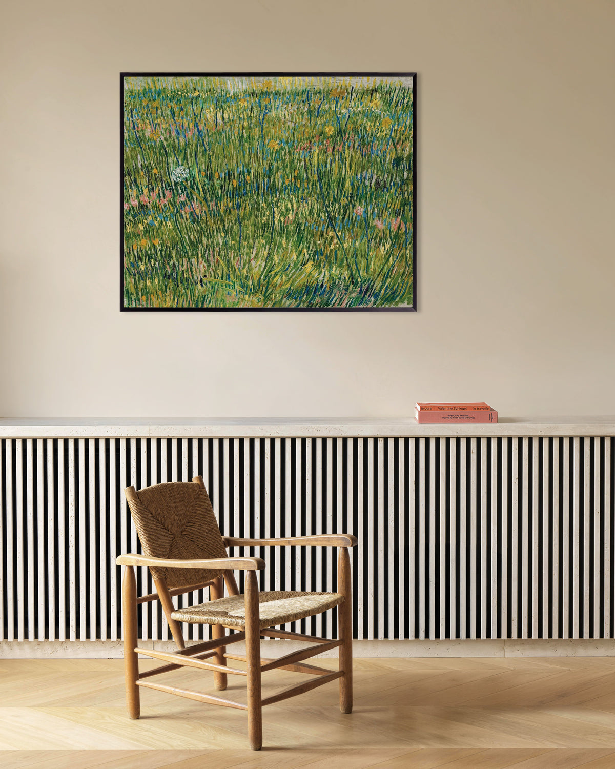 Poster de Mancha de relva (1887), de Vincent van Gogh, com moldura metálica