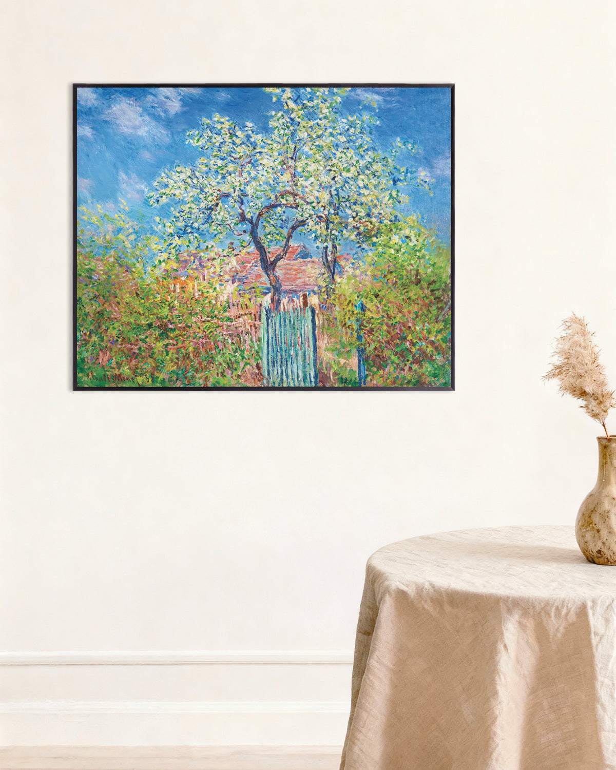 Poster Pereira em Flor (1885), de Claude Monet, com moldura de metal