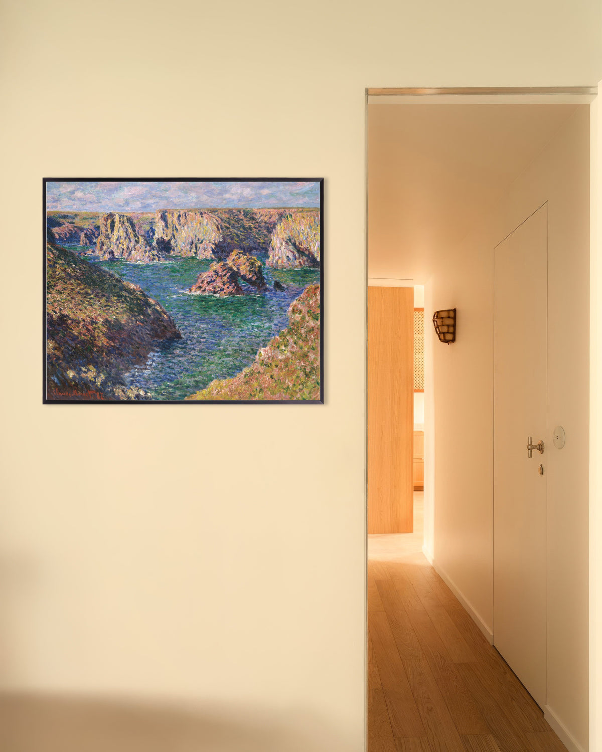 Poster Port-Domois, Belle-Île (1887), de Claude Monet, com moldura de metal