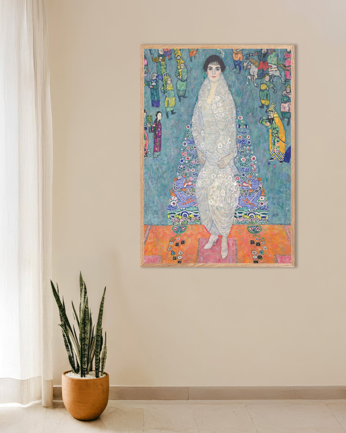 Poster Retrato de Elisabeth Lederer (1914–1916), de Gustav Klimt, com moldura de madeira natural